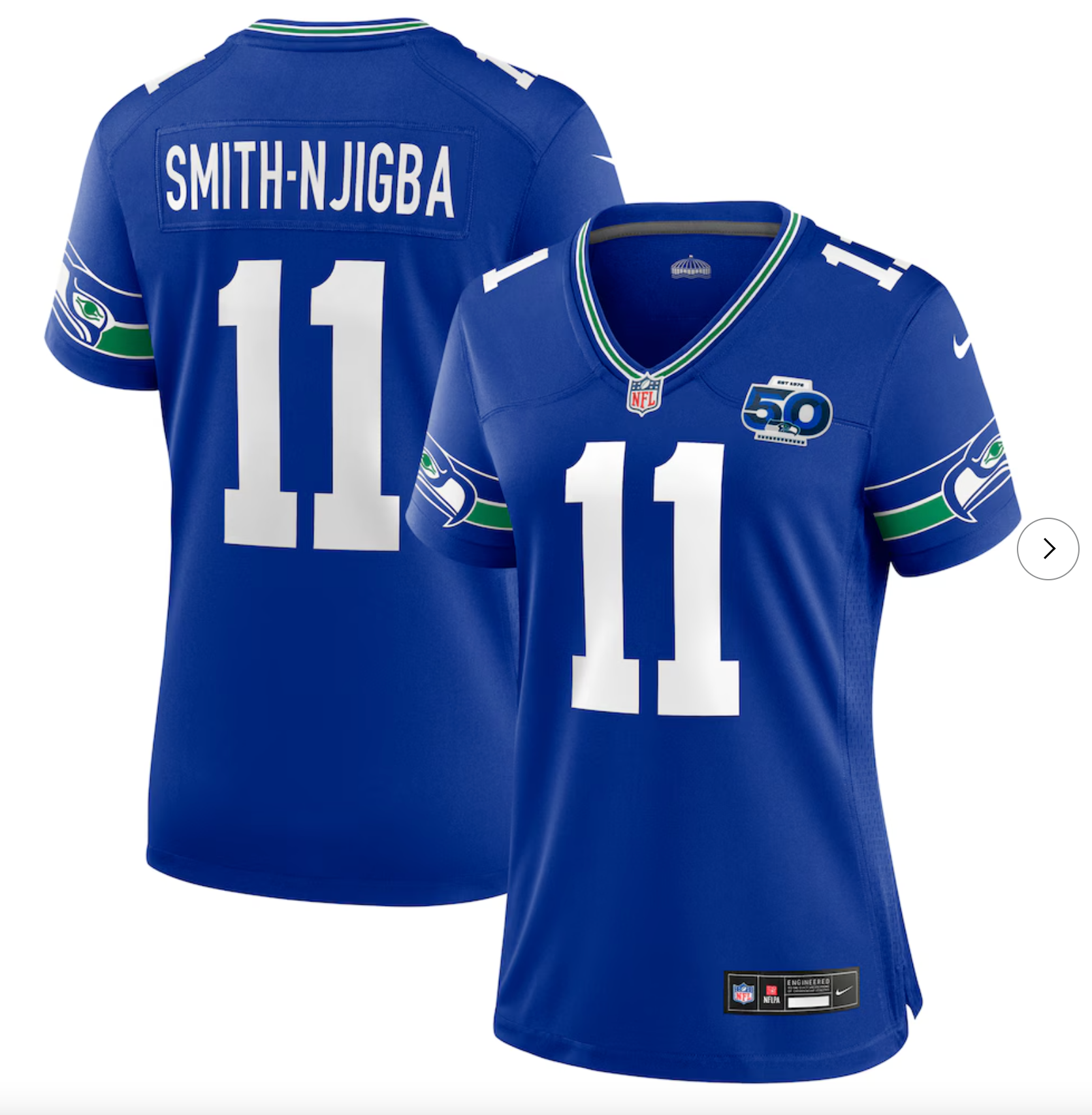 Jaxon Smith-Njigba Seattle Seahawks Nike Women's Alternate 2 50th Season Game Jersey - Royal