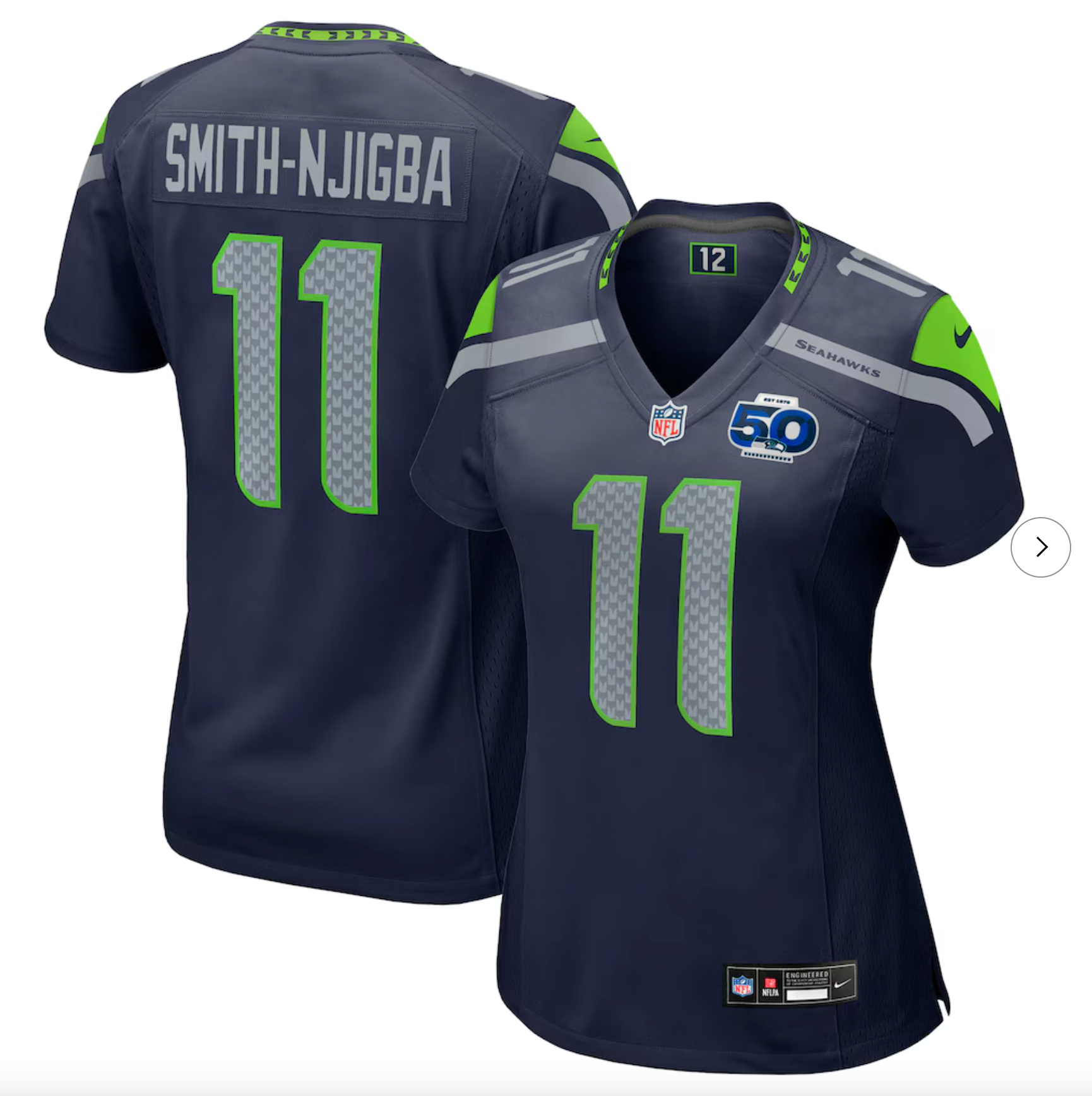 Jaxon Smith-Njigba Seattle Seahawks Nike Women's Team 50th Season Game Jersey - College Navy