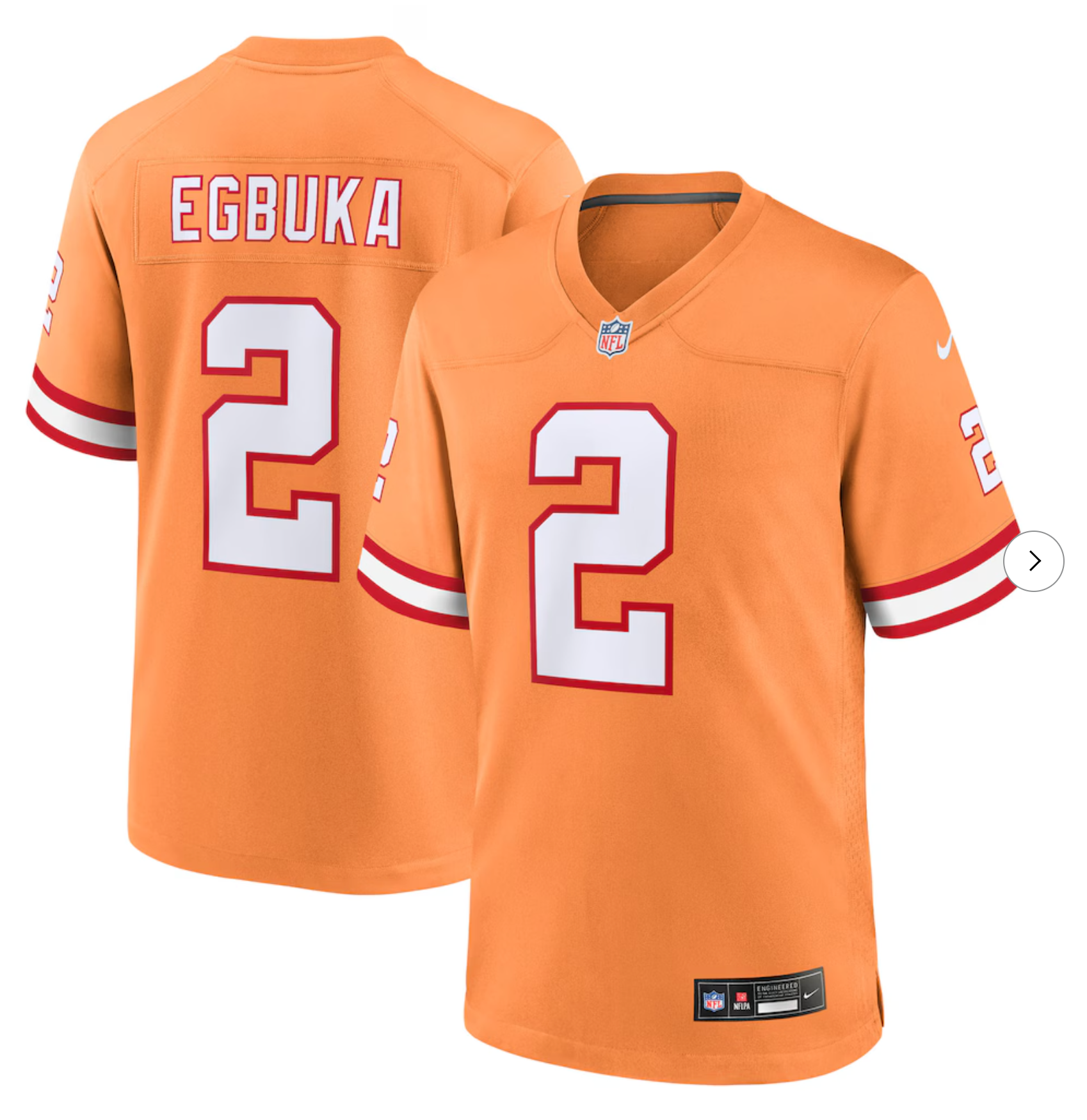 Emeka Egbuka Tampa Bay Buccaneers Nike Alternate 2 Game Jersey - Creamsicle