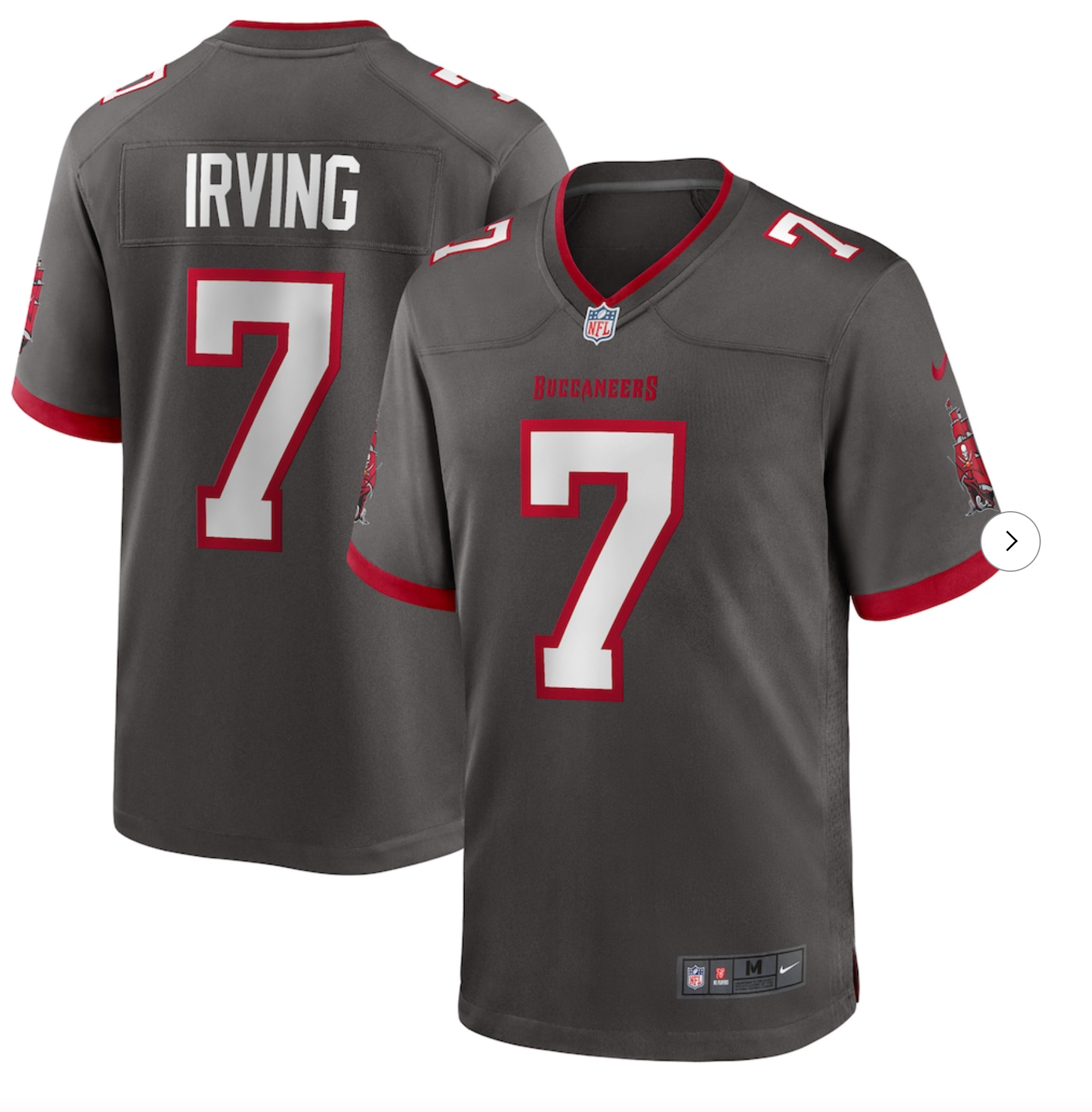 Bucky Irving Tampa Bay Buccaneers Nike Alternate Game Jersey - Pewter