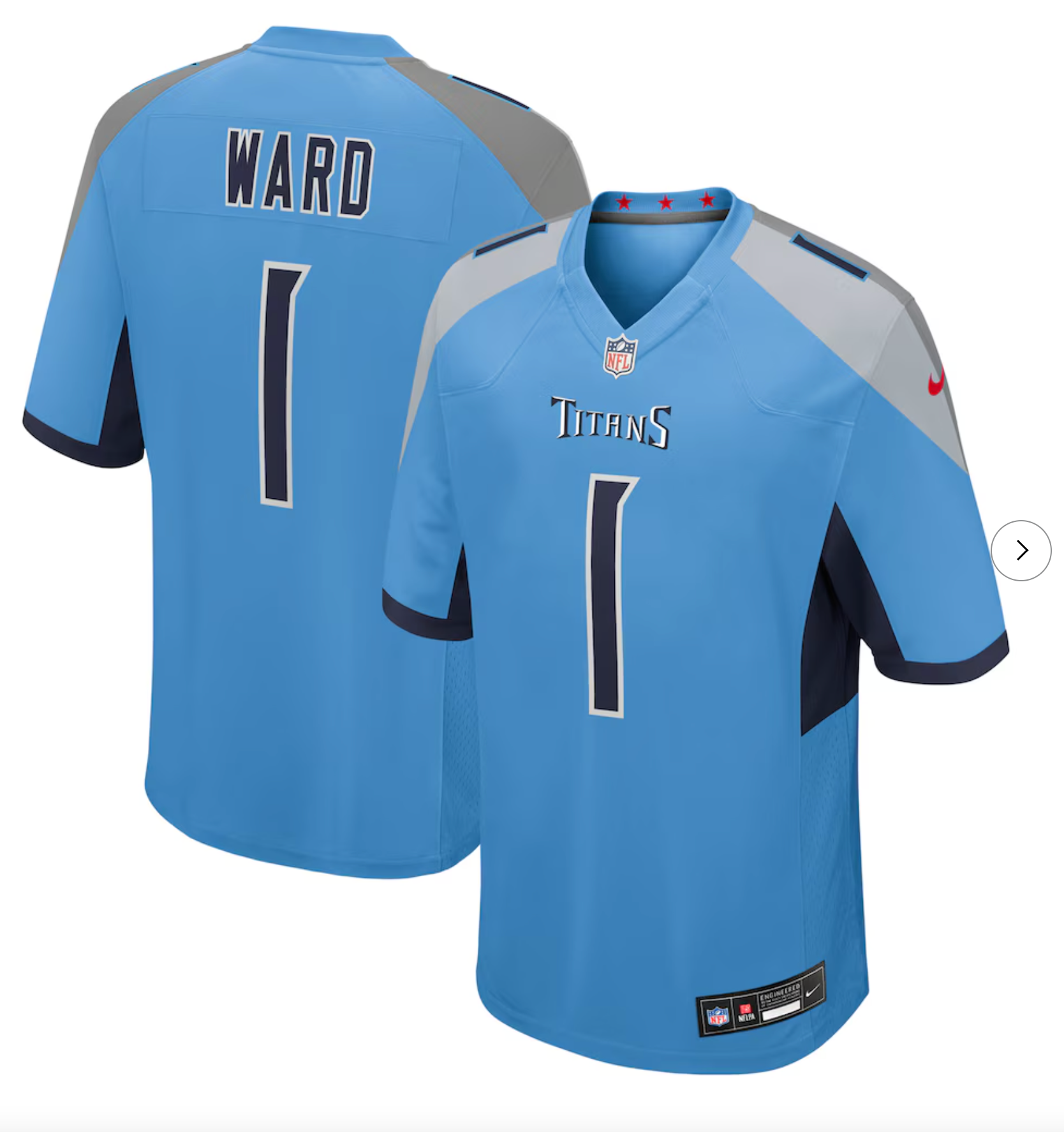 Cameron Ward Tennessee Titans Nike 2025 NFL Draft First Round Pick Game Jersey - Light Blue