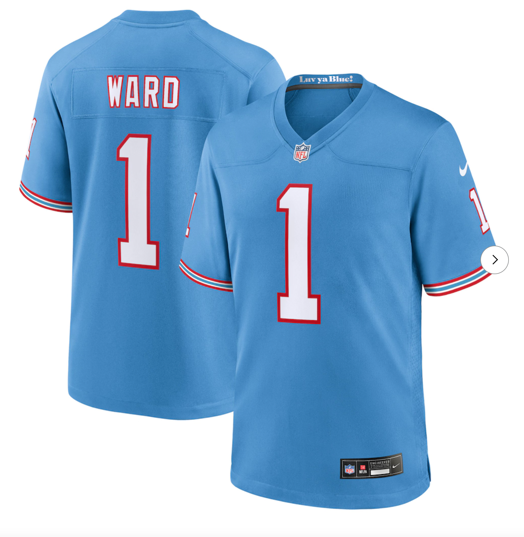 Cameron Ward Tennessee Titans Nike 2025 NFL Draft First Round Pick 2nd Alternate Game Jersey - Light Blue