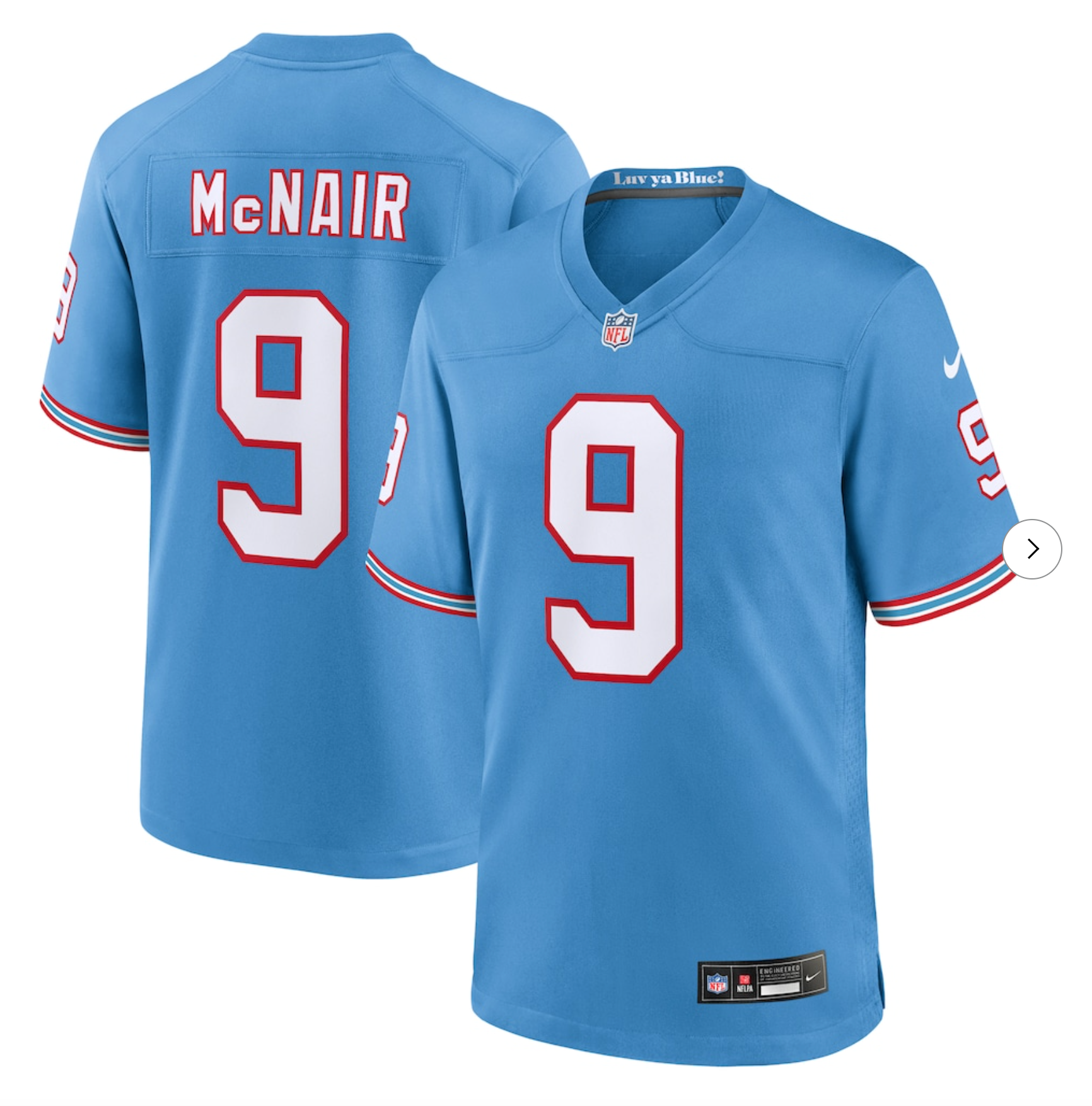 Steve McNair Tennessee Titans Nike Retired Player Alternate Game Jersey - Light Blue