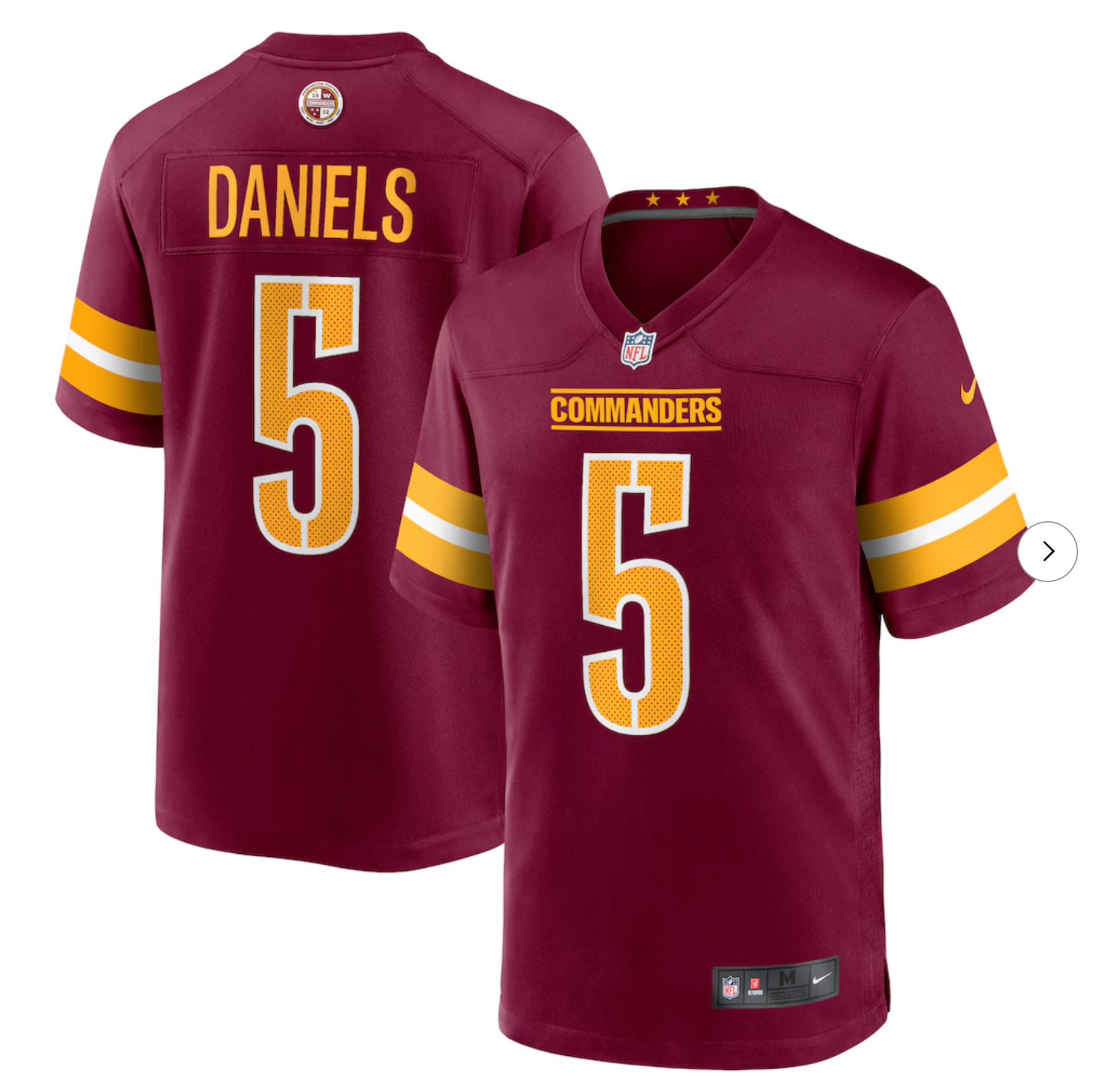 Jayden Daniels Washington Commanders Nike Player Game Jersey - Burgundy