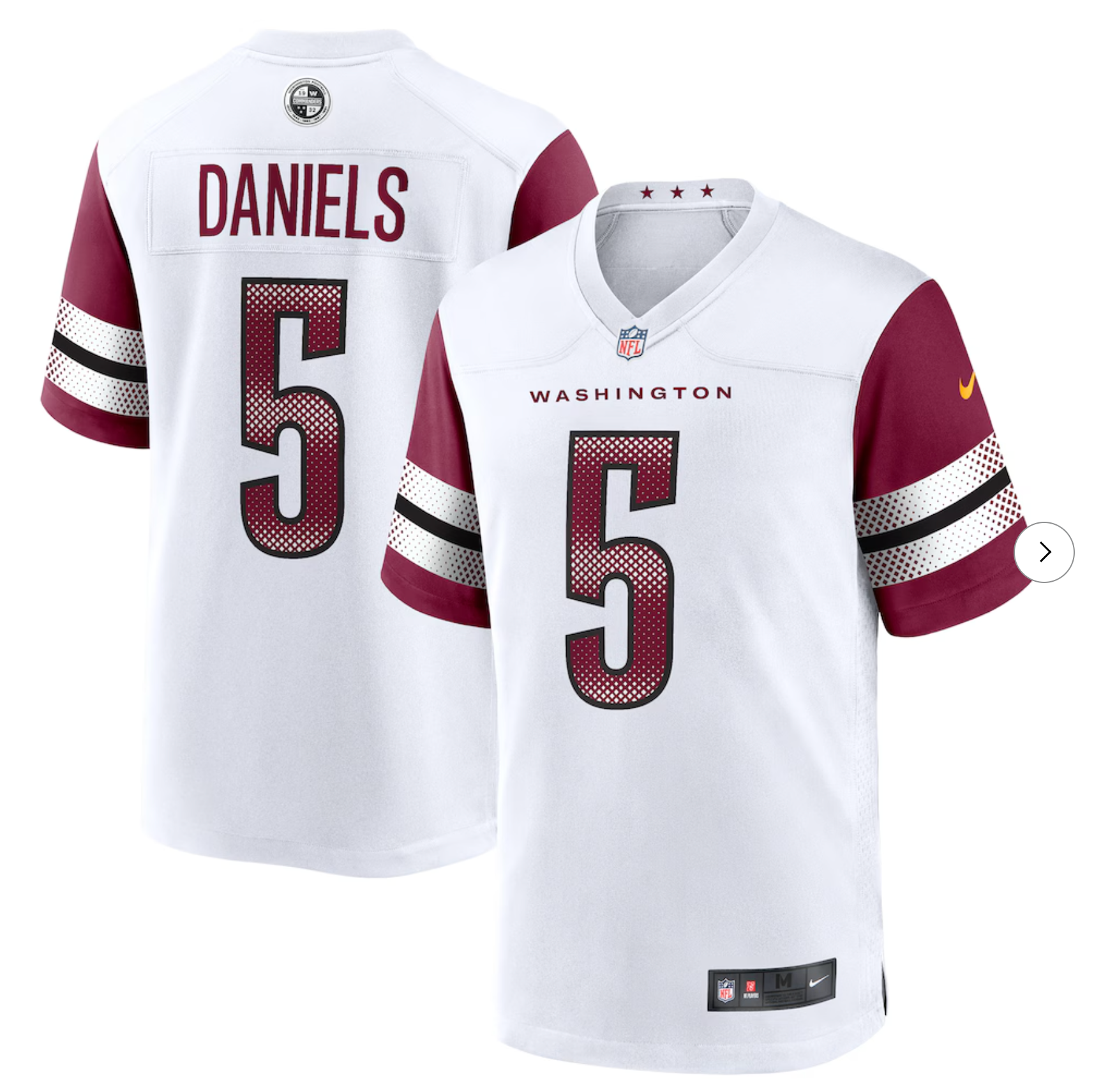 Jayden Daniels Washington Commanders Nike Player Game Jersey - White