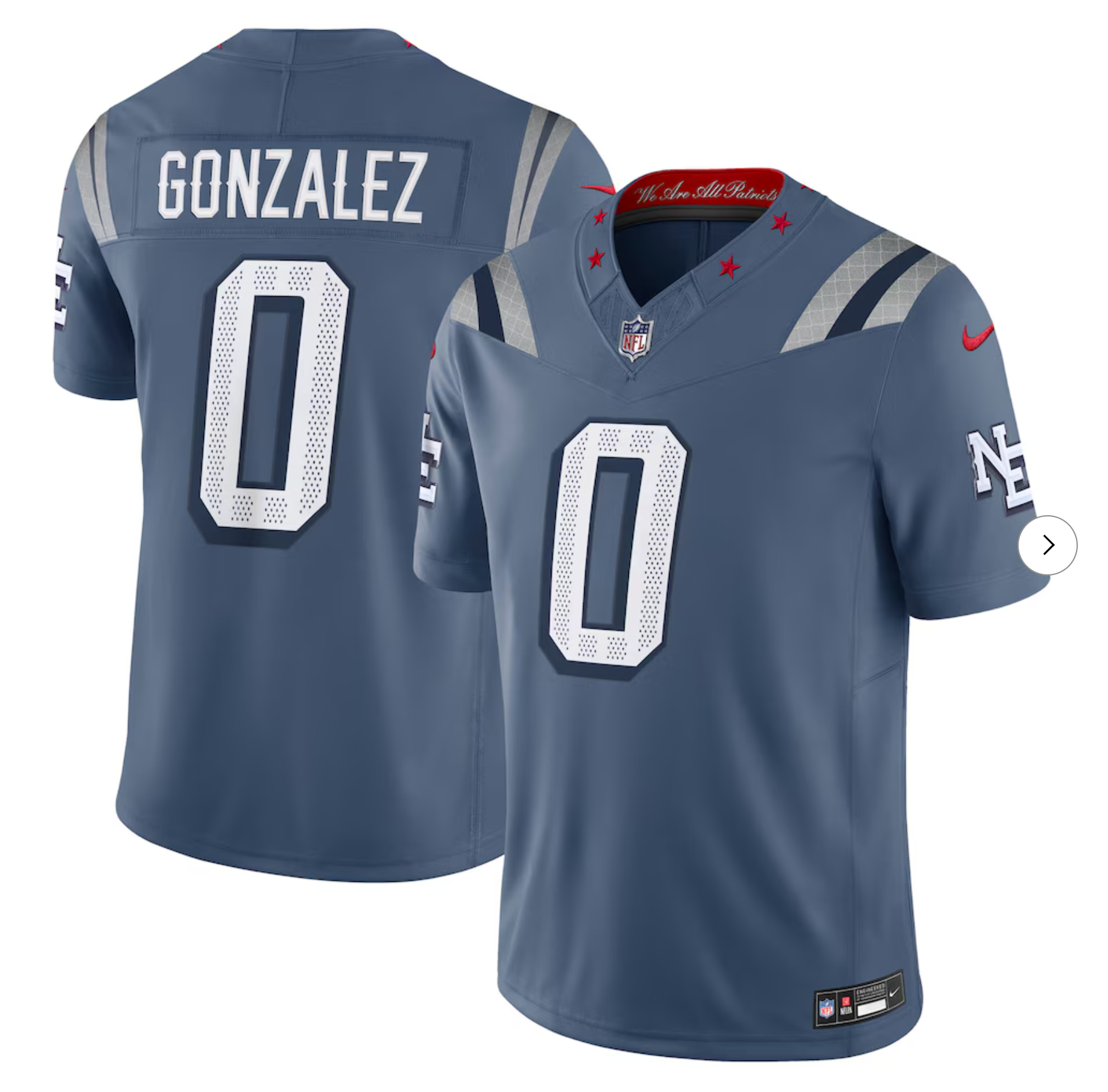 Christian Gonzalez New England Patriots Nike 2025 Rivalries Collection Limited Jersey - Storm Blue