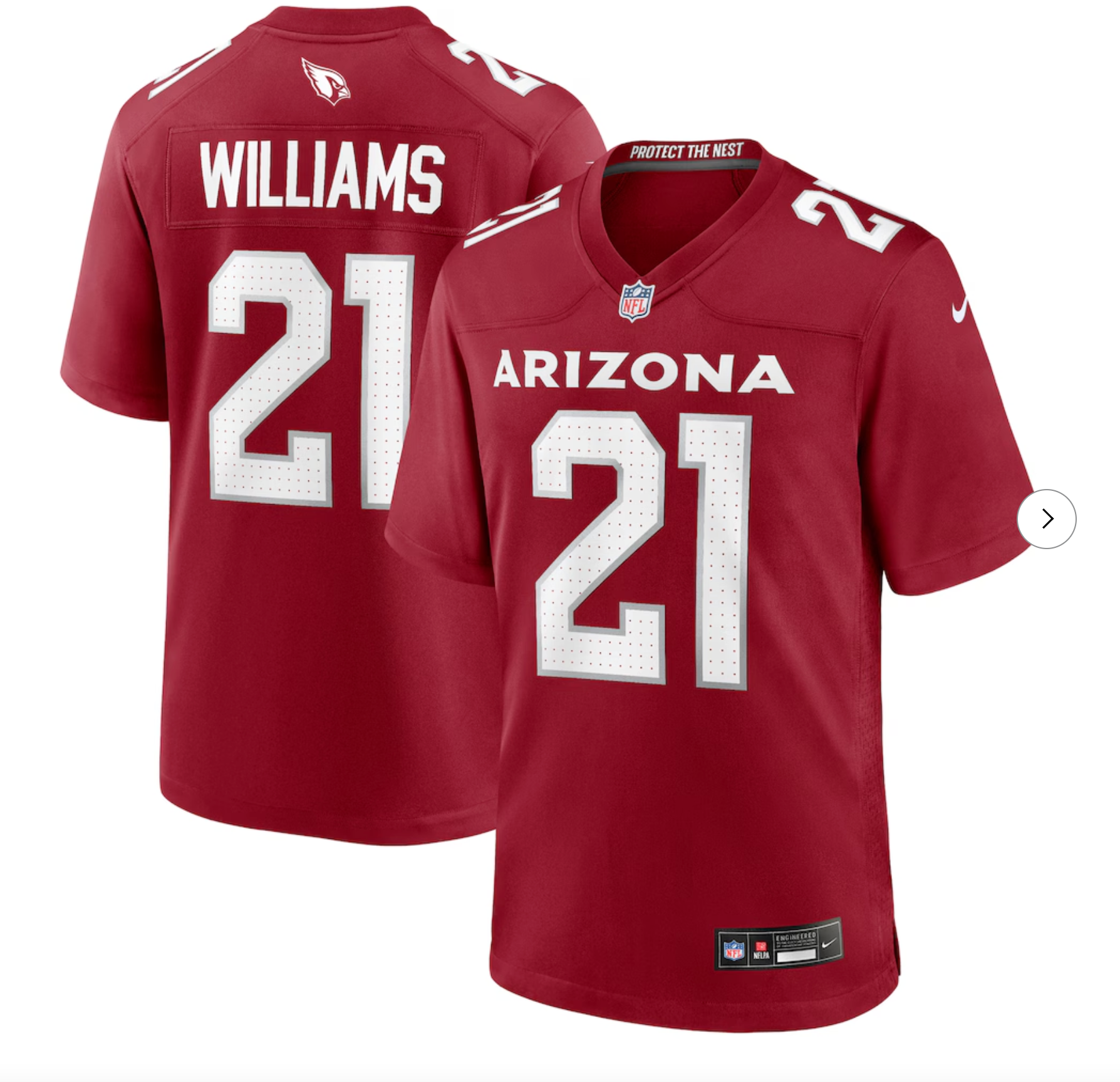 Garrett Williams Arizona Cardinals Nike Game Jersey - Cardinal