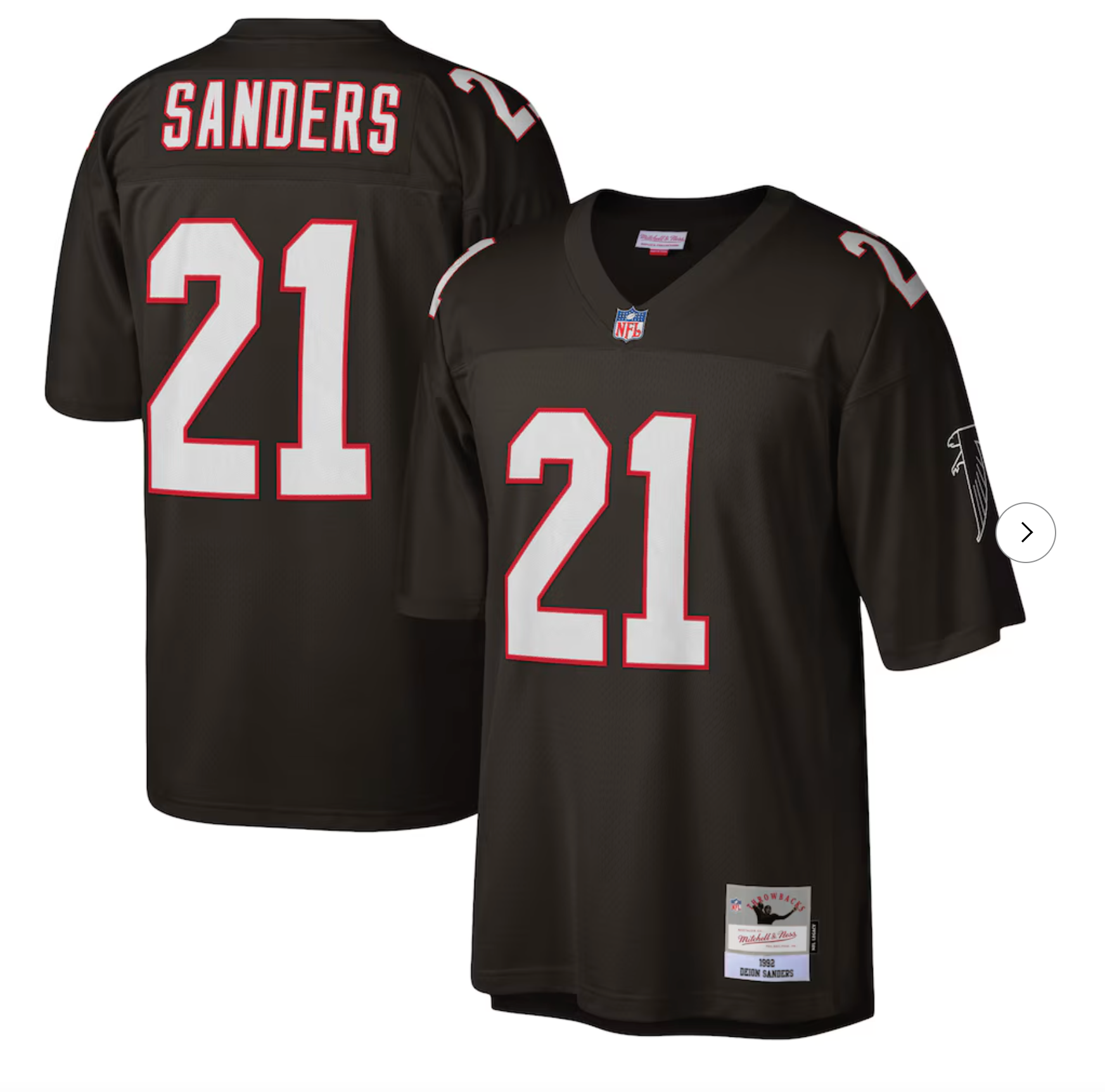 Deion Sanders Atlanta Falcons Mitchell & Ness Legacy Replica Jersey - Black