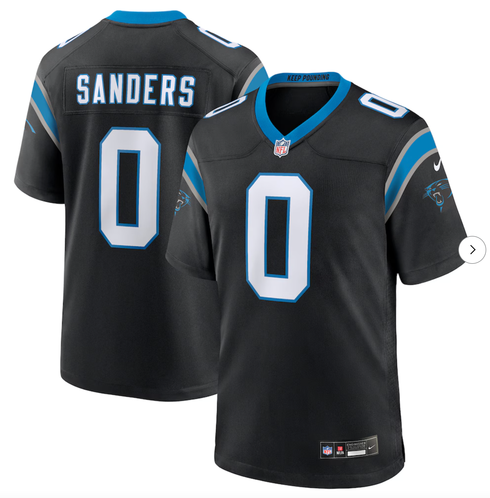 Ja'Tavion Sanders Carolina Panthers Nike Game Jersey - Black