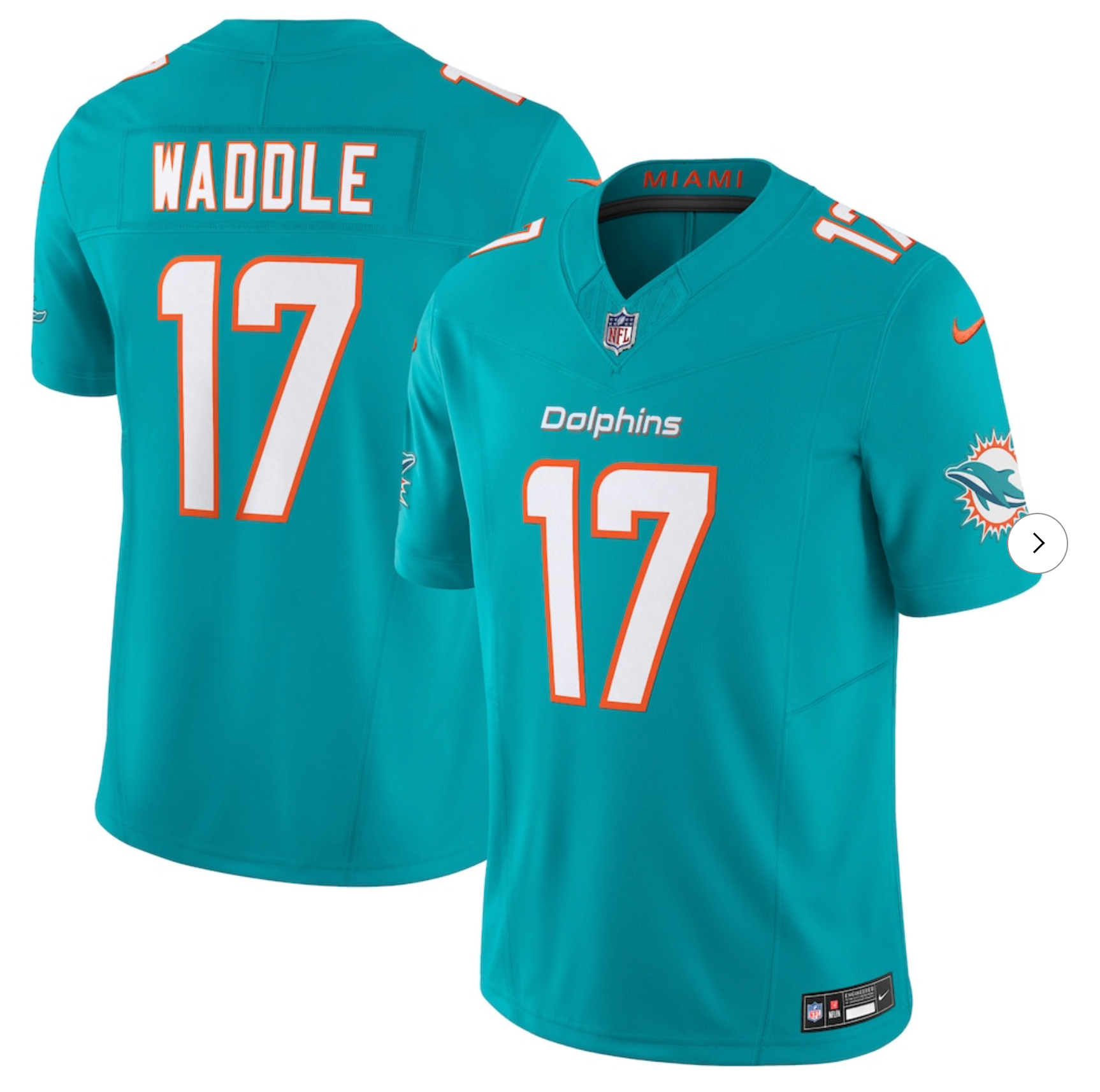 Jaylen Waddle Miami Dolphins Nike Vapor F.U.S.E. Limited Jersey - Aqua