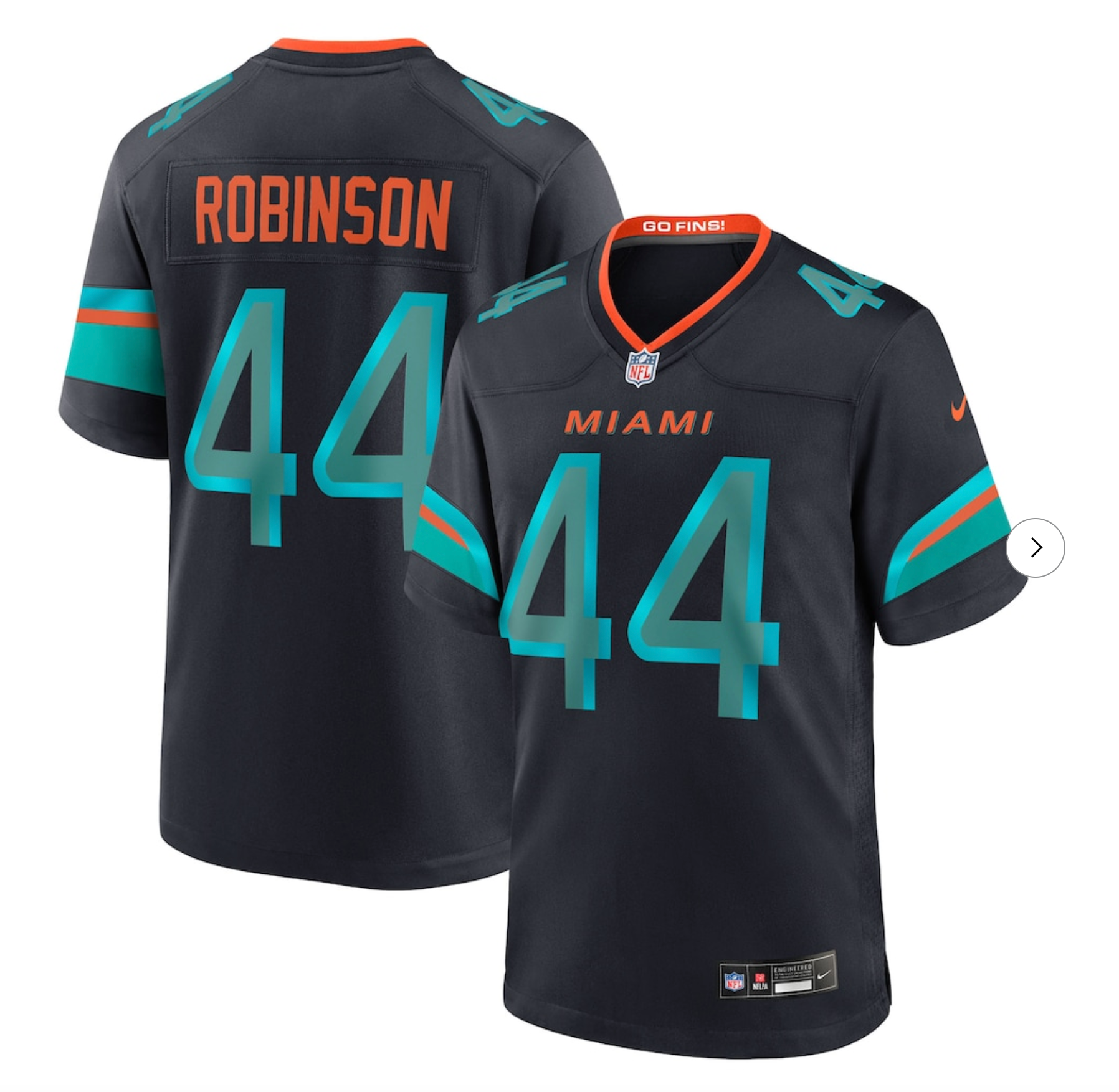 Chop Robinson Miami Dolphins Nike 2025 Rivalries Collection Game Jersey - Pitch Blue