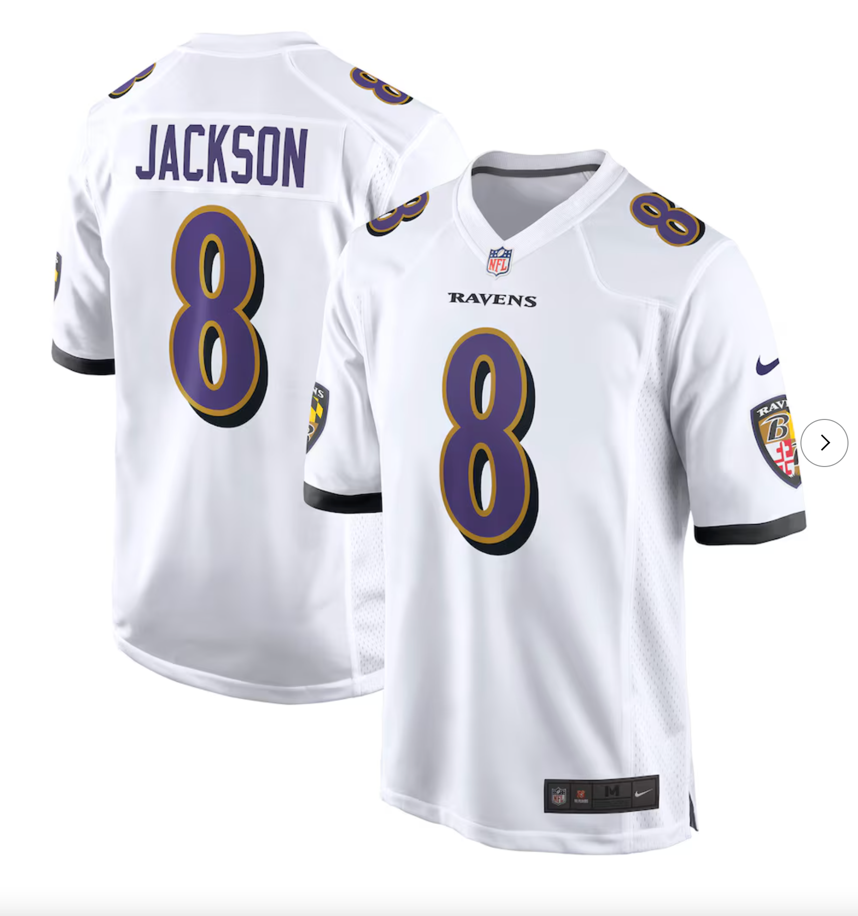 Lamar Jackson Baltimore Ravens Nike Game Jersey - White