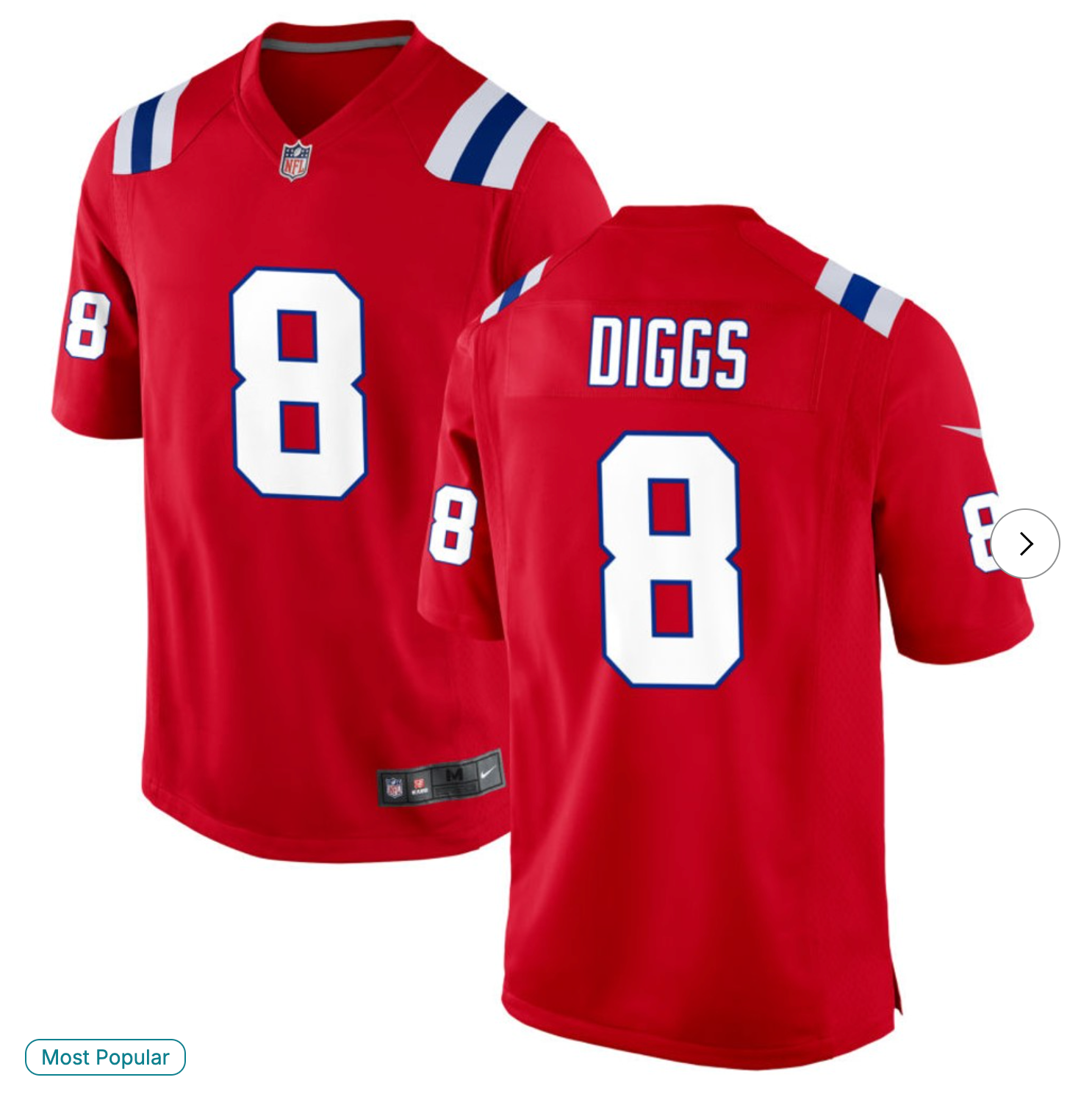 Stefon Diggs New England Patriots Nike Men's Game Jersey - Red