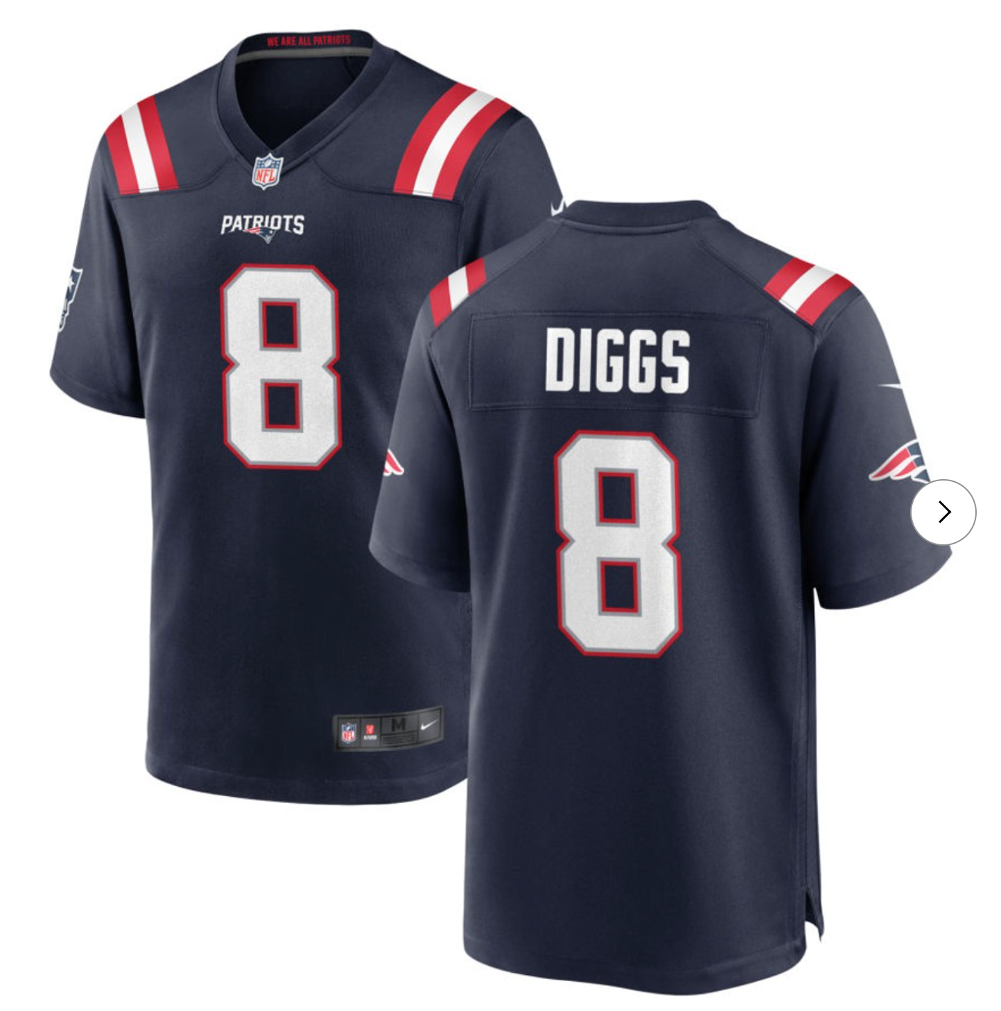 Stefon Diggs New England Patriots Nike Men's Game Jersey - Navy