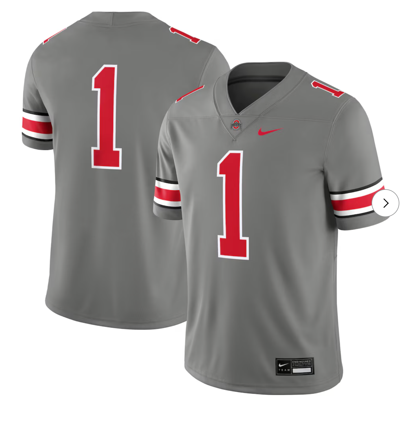 #1 Ohio State Buckeyes Nike Alternate Game Jersey - Steel