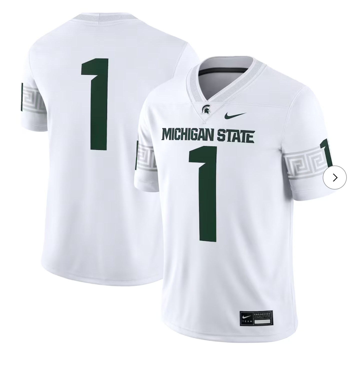 #1 Michigan State Spartans Nike Game Jersey - White