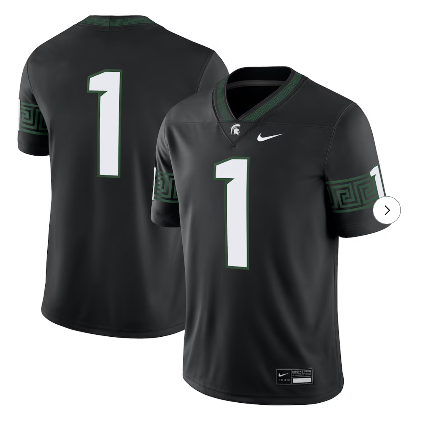 #1 Michigan State Spartans Nike Game Jersey - Black