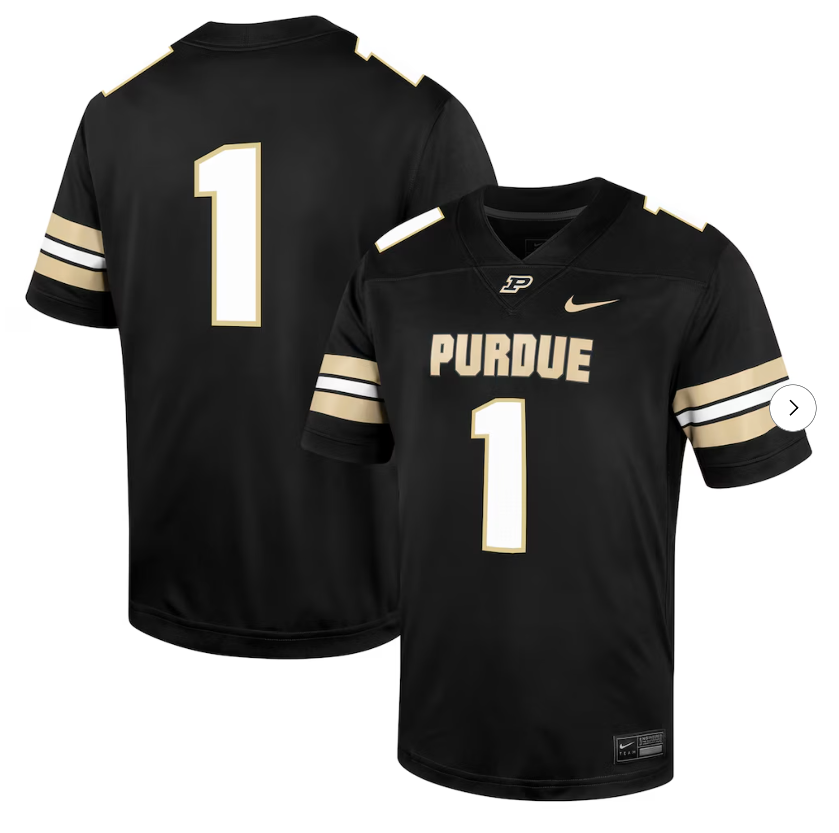 #1 Purdue Boilermakers Nike Untouchable Football Jersey – Black