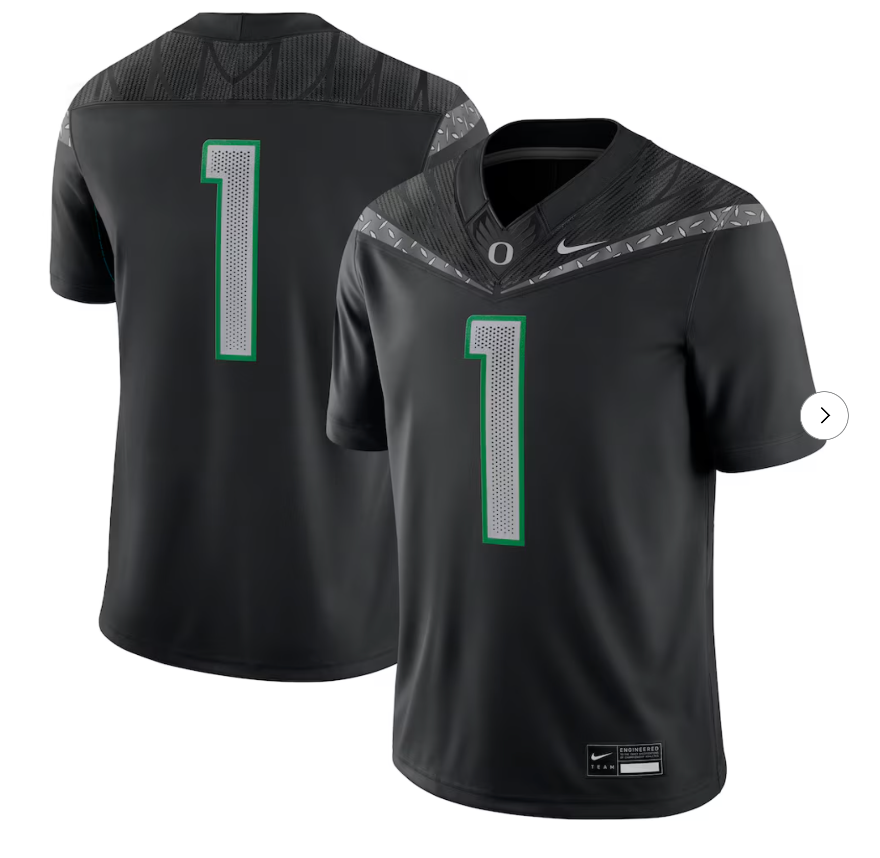 #1 Oregon Ducks Nike Game Jersey - Black