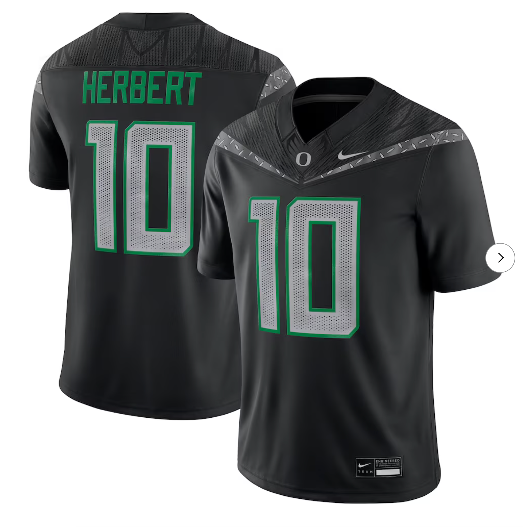 Justin Herbert Oregon Ducks Nike Alumni Game Jersey - Black