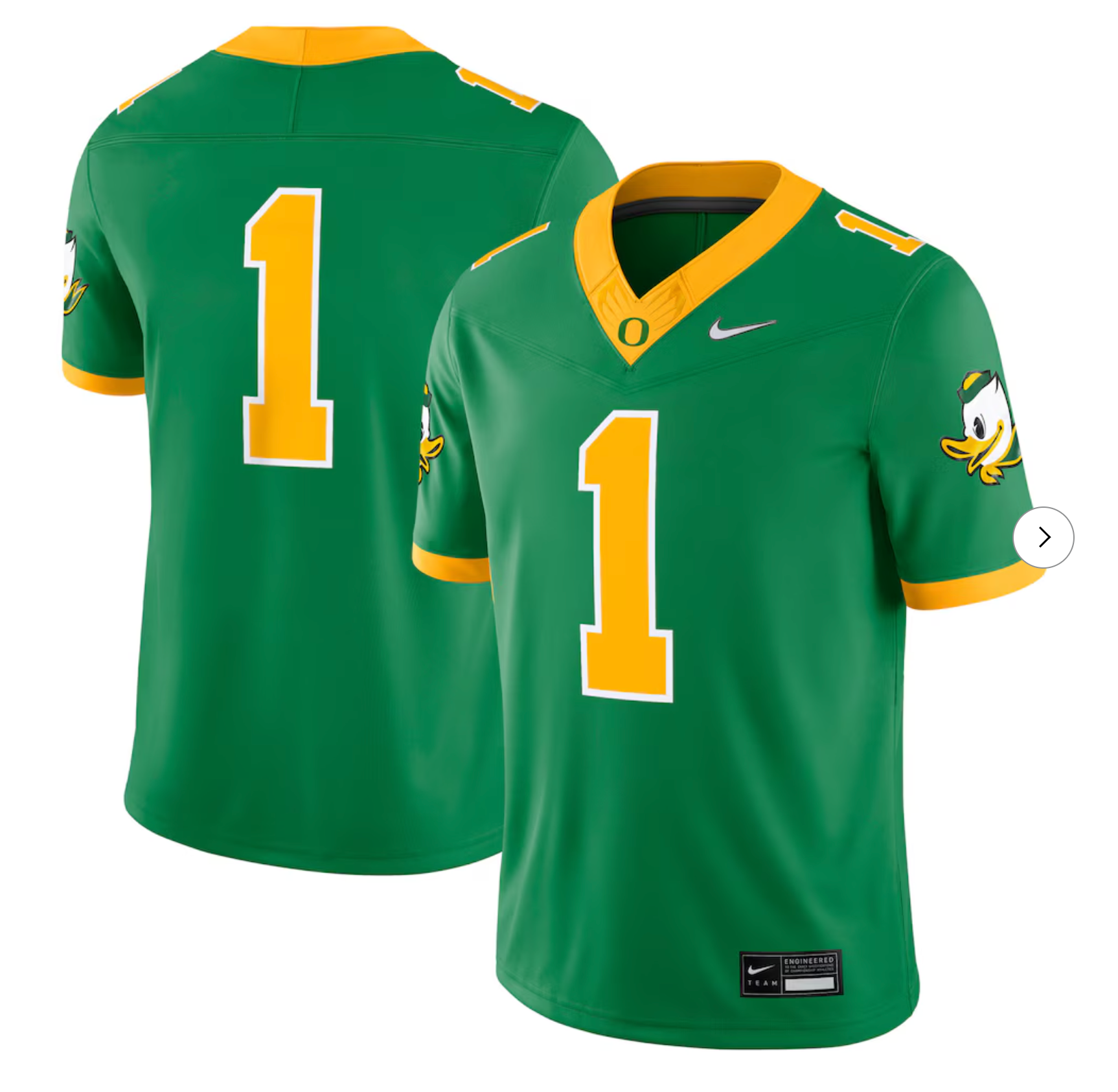 #1 Oregon Ducks Nike Alternate Game Jersey - Green