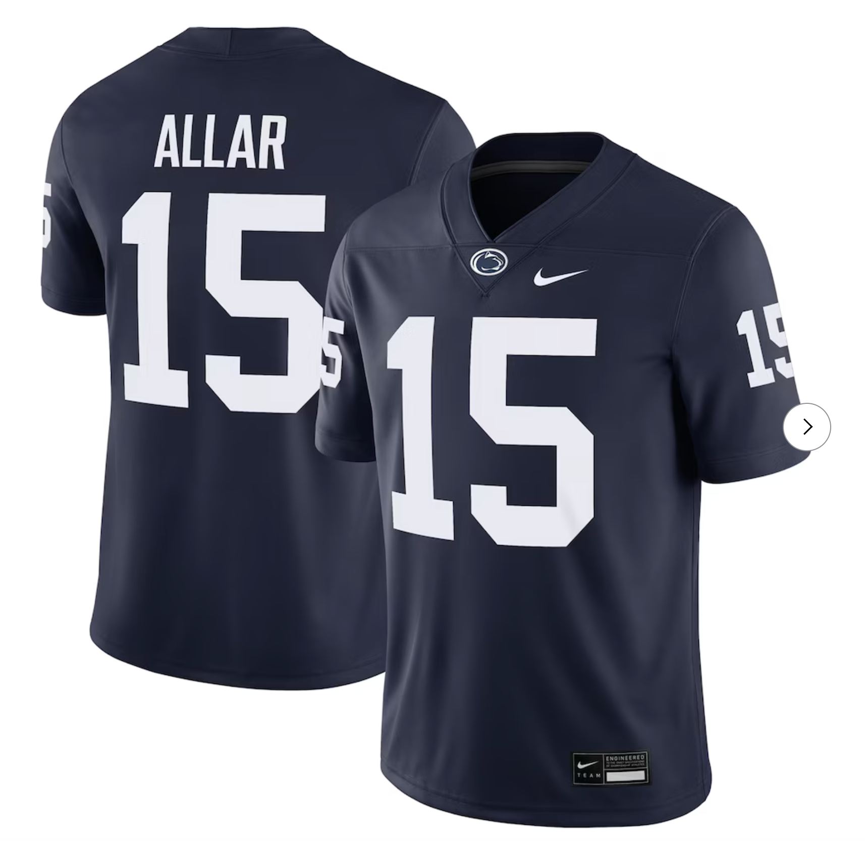 Drew Allar Penn State Nittany Lions Nike NIL Football Game Jersey - Navy
