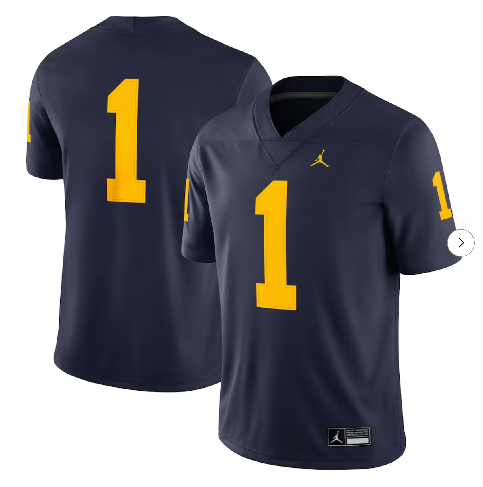 #1 Michigan Wolverines Jordan Brand Game Jersey - Navy