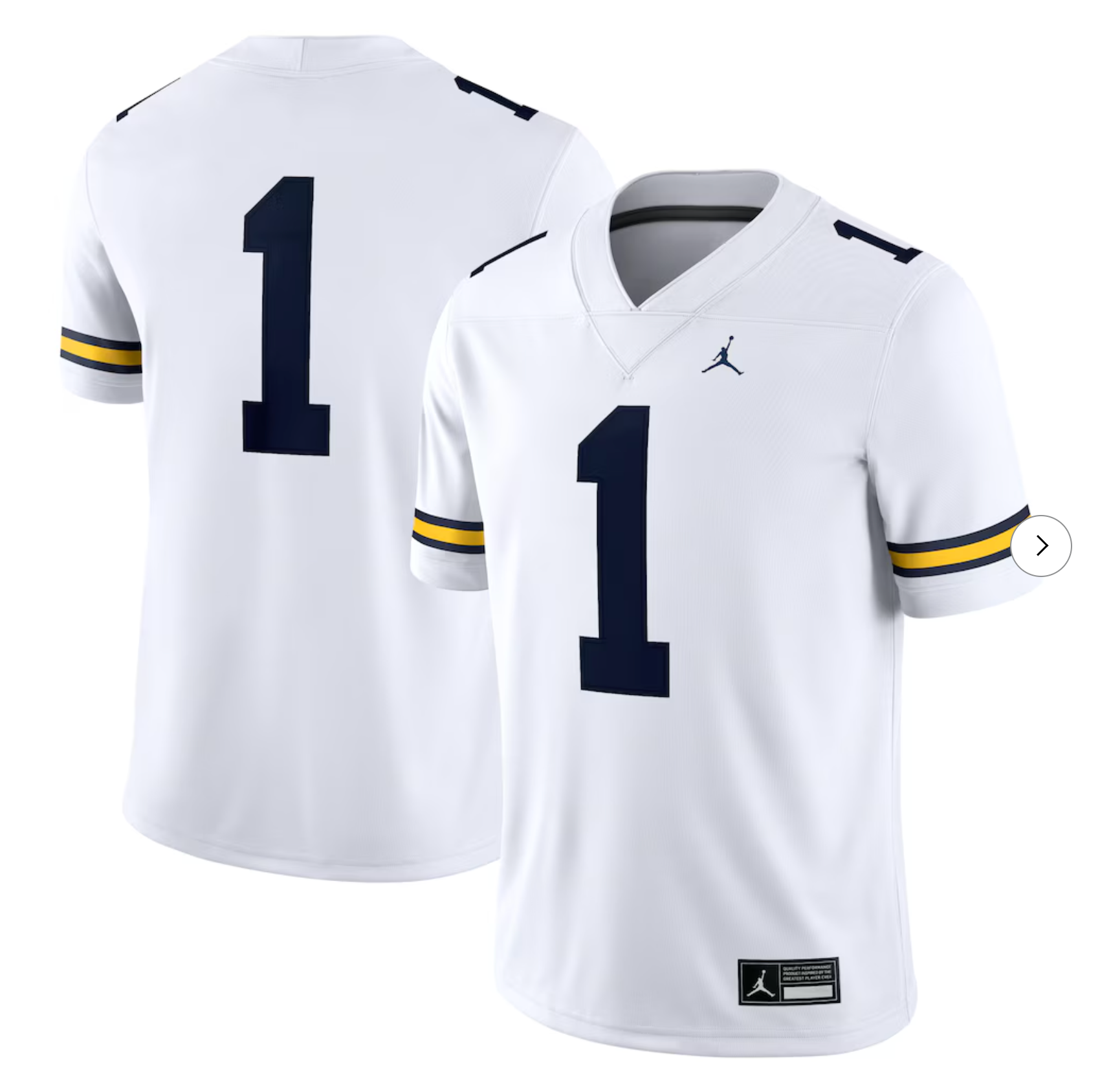 #1 Michigan Wolverines Jordan Brand Game Jersey - White