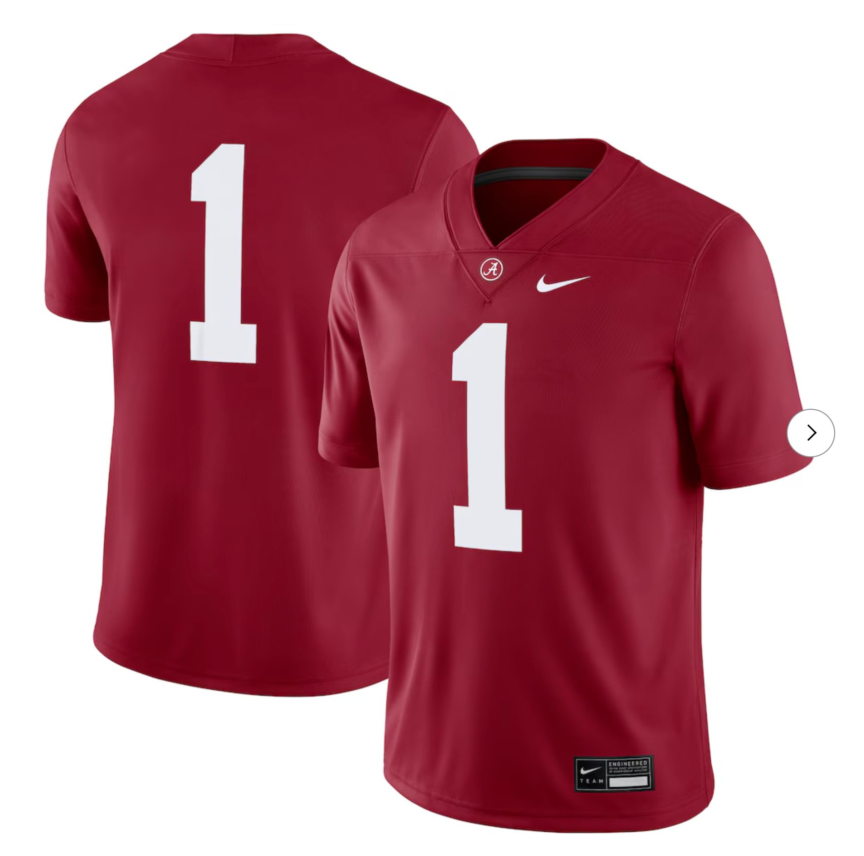 #1 Alabama Crimson Tide Nike Game Jersey - Crimson
