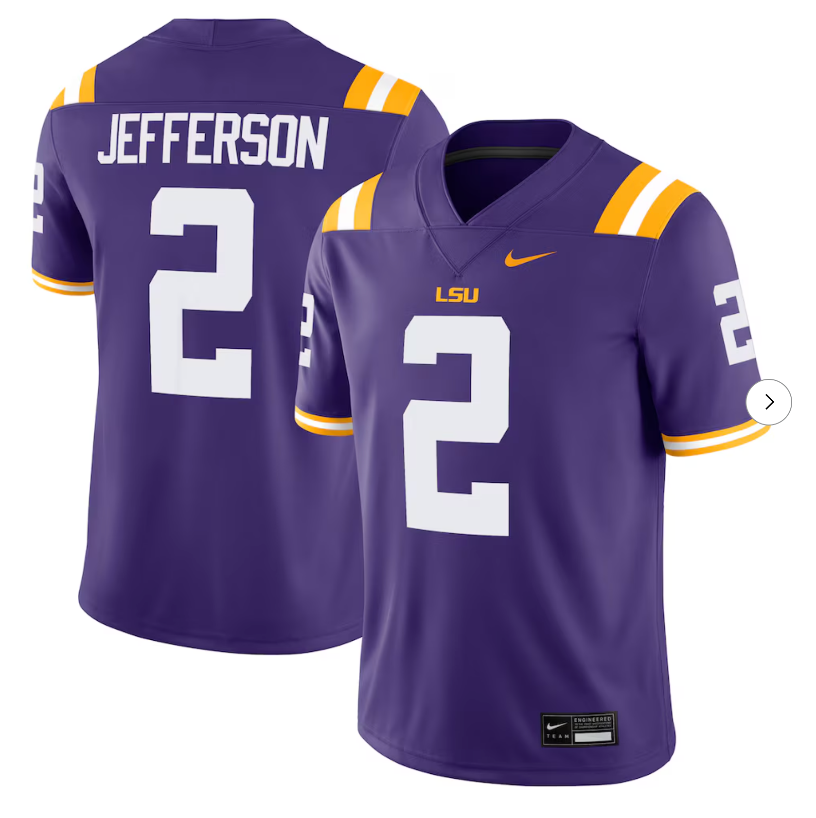 Justin Jefferson LSU Tigers Nike Player Game Jersey - Purple