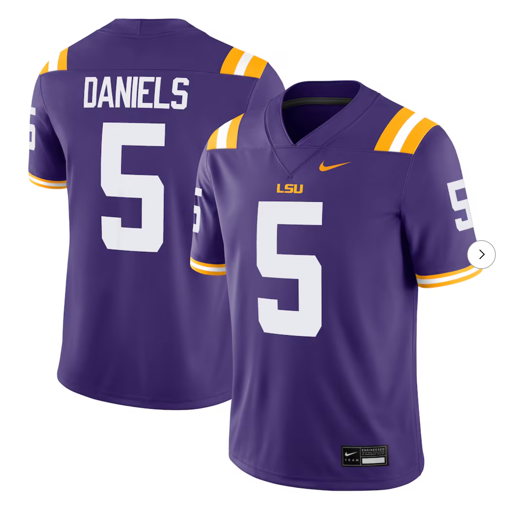Jayden Daniels LSU Tigers Nike Player Game Jersey - Purple