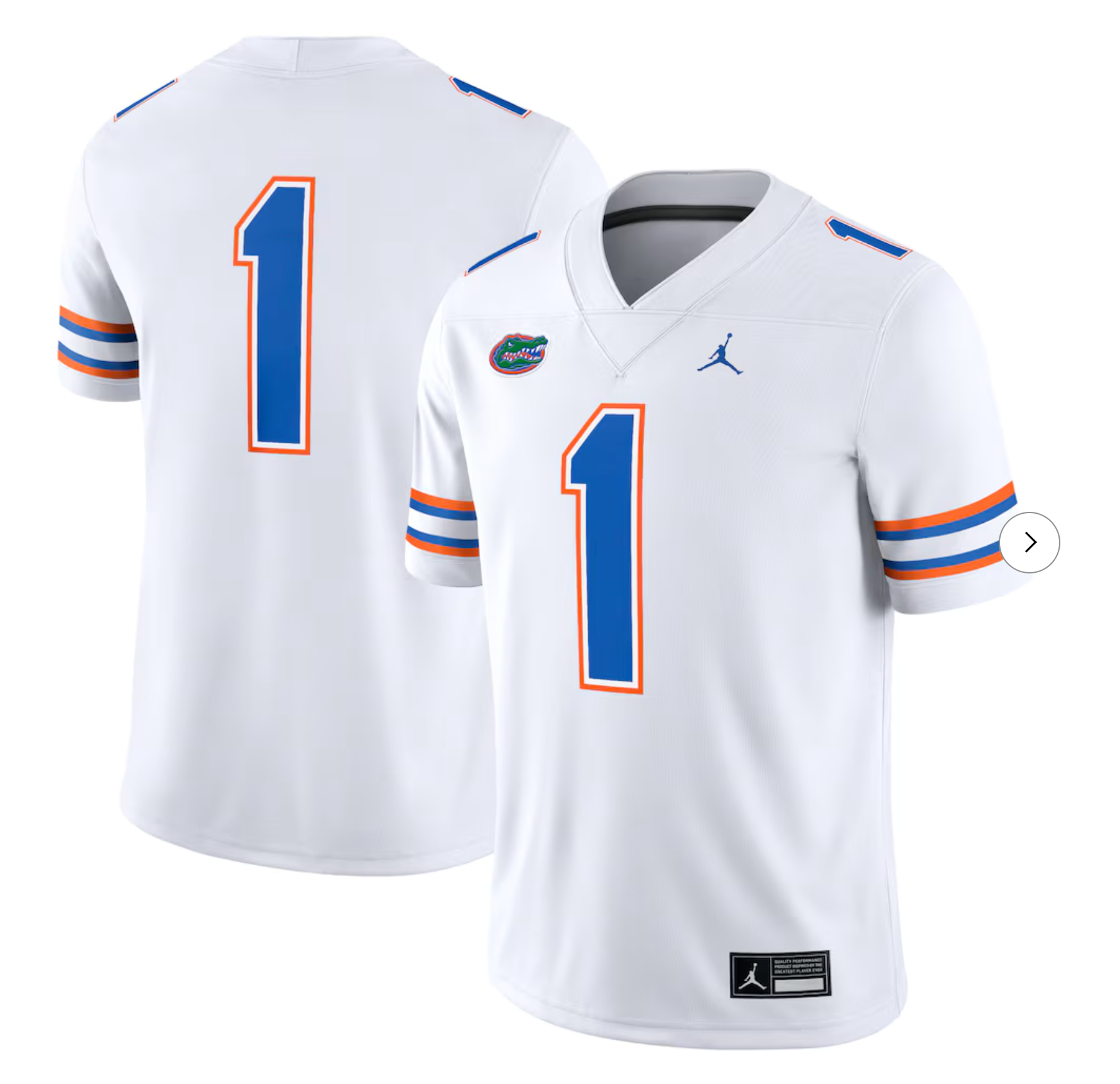#1 Florida Gators Jordan Brand Game Jersey - White