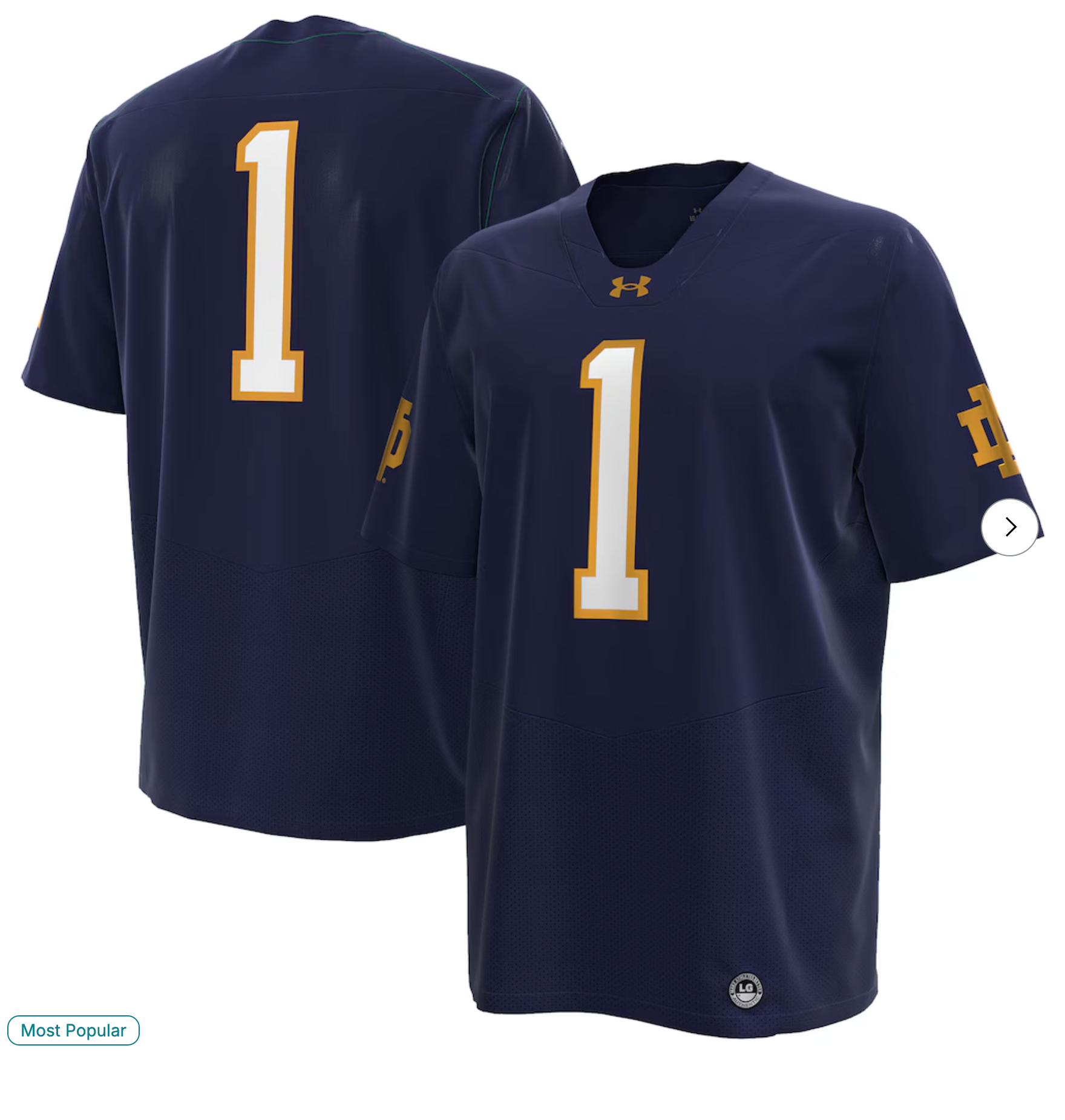 Notre Dame Fighting Irish Under Armour Premier Football Jersey - Navy