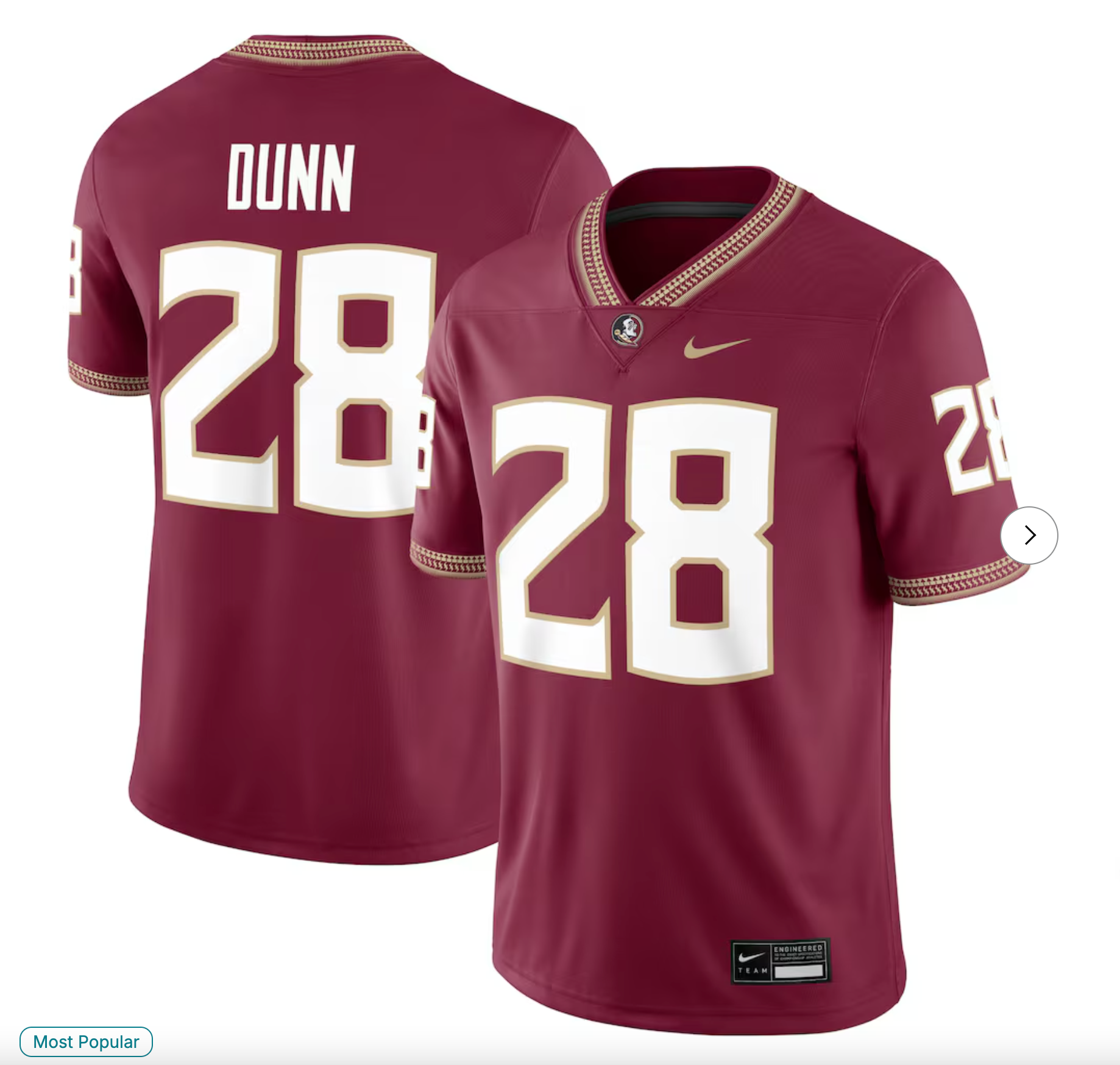 Warrick Dunn Florida State Seminoles Nike Alumni Game Jersey - Garnet