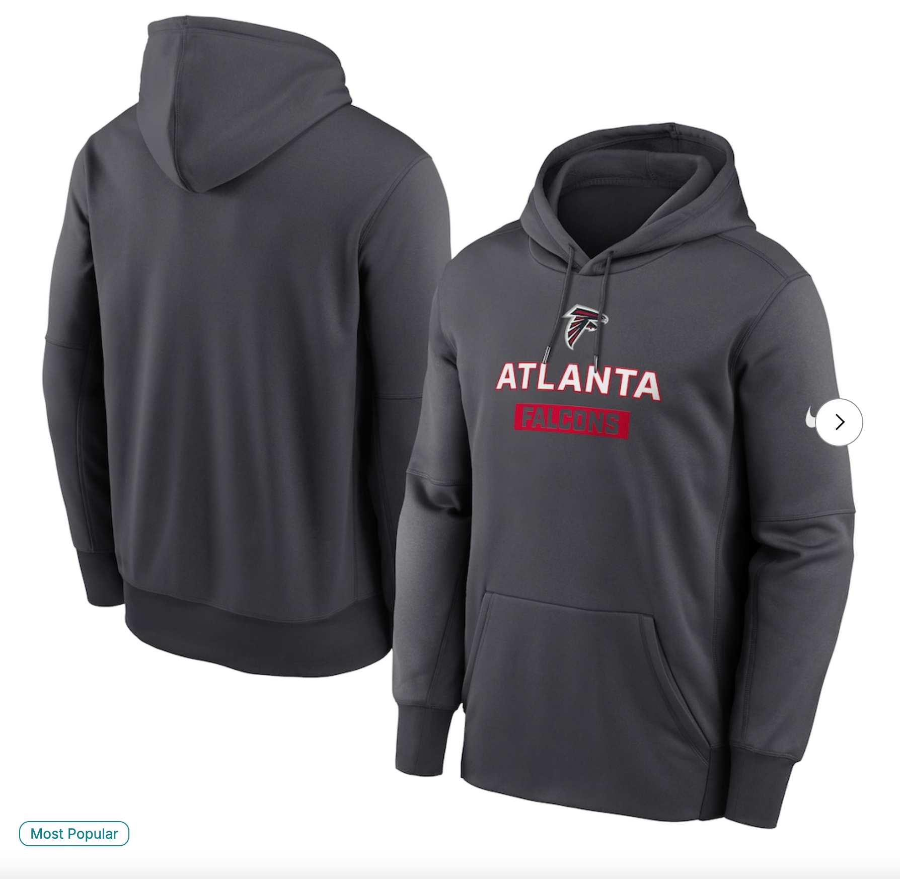 Atlanta Falcons Nike Toss Sweep Performance Pullover Hoodie - Anthracite