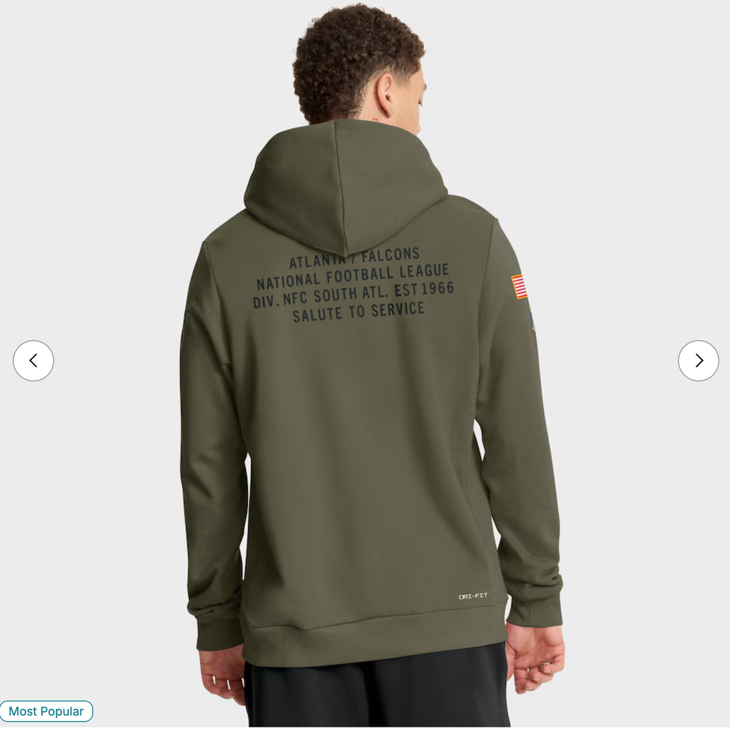 Atlanta Falcons Nike 2025 Salute to Service Sideline Standard Issue Dri-FIT Hoodie - Olive