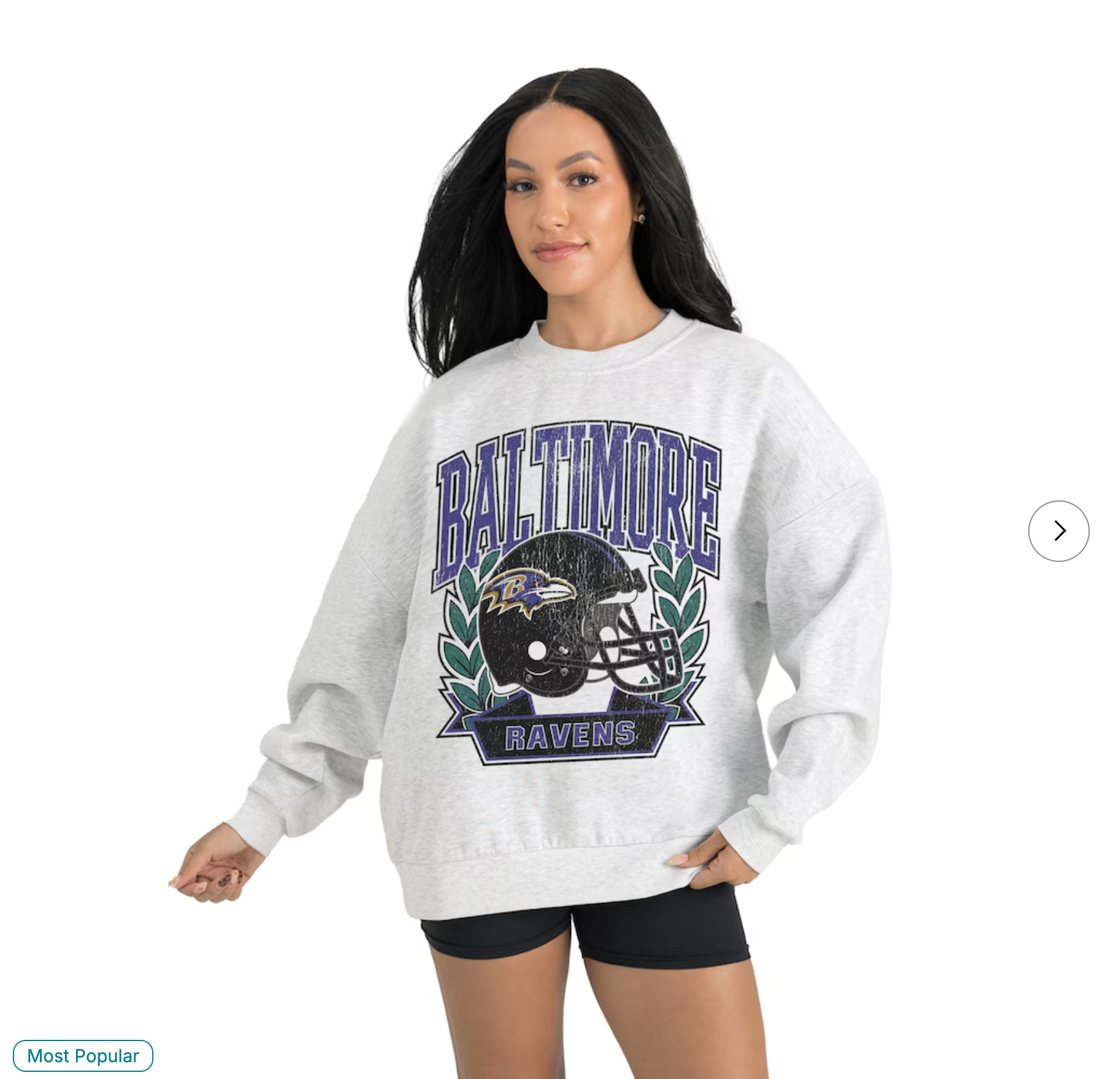 Baltimore Ravens Gameday Couture Women's Heritage Premium Fleece Pullover Sweatshirt - Gray