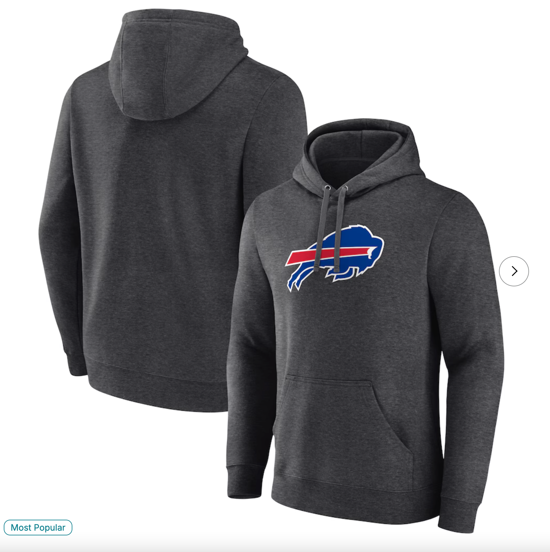 Buffalo Bills Primary Team Logo Fitted Pullover Hoodie - Charcoal