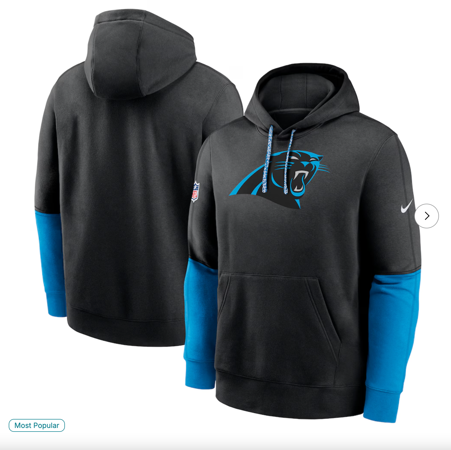 Carolina Panthers Nike 2024 Sideline Club Pullover Hoodie - Black