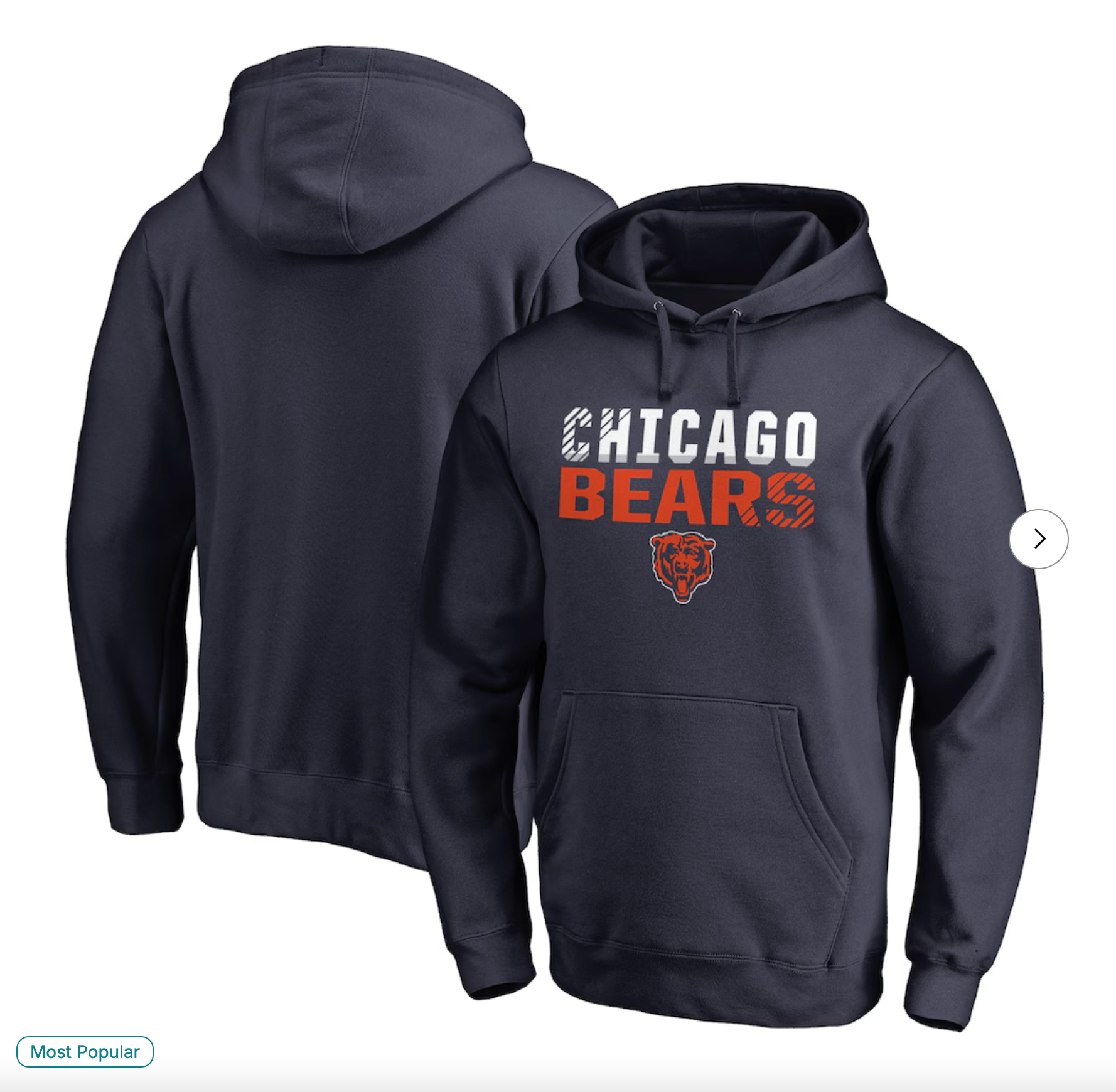 Chicago Bears Iconic Collection Fade Out Pullover Hoodie - Navy