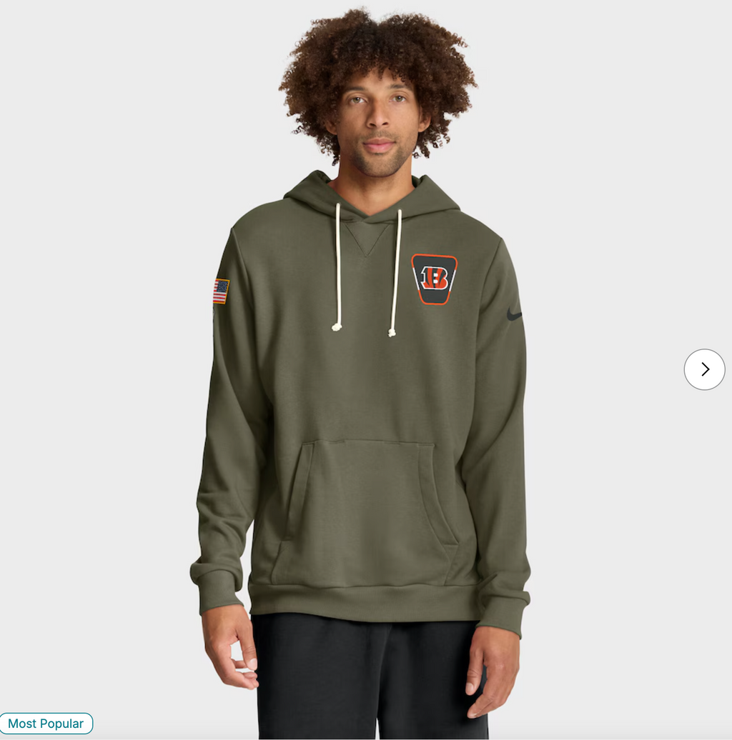 Cincinnati Bengals Nike 2025 Salute to Service Sideline Standard Issue Dri-FIT Hoodie - Olive