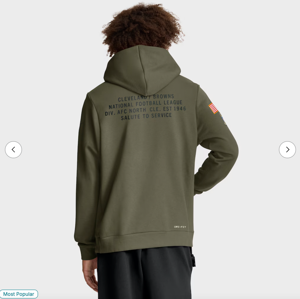 Cleveland Browns Nike 2025 Salute to Service Sideline Standard Issue Dri-FIT Hoodie - Olive