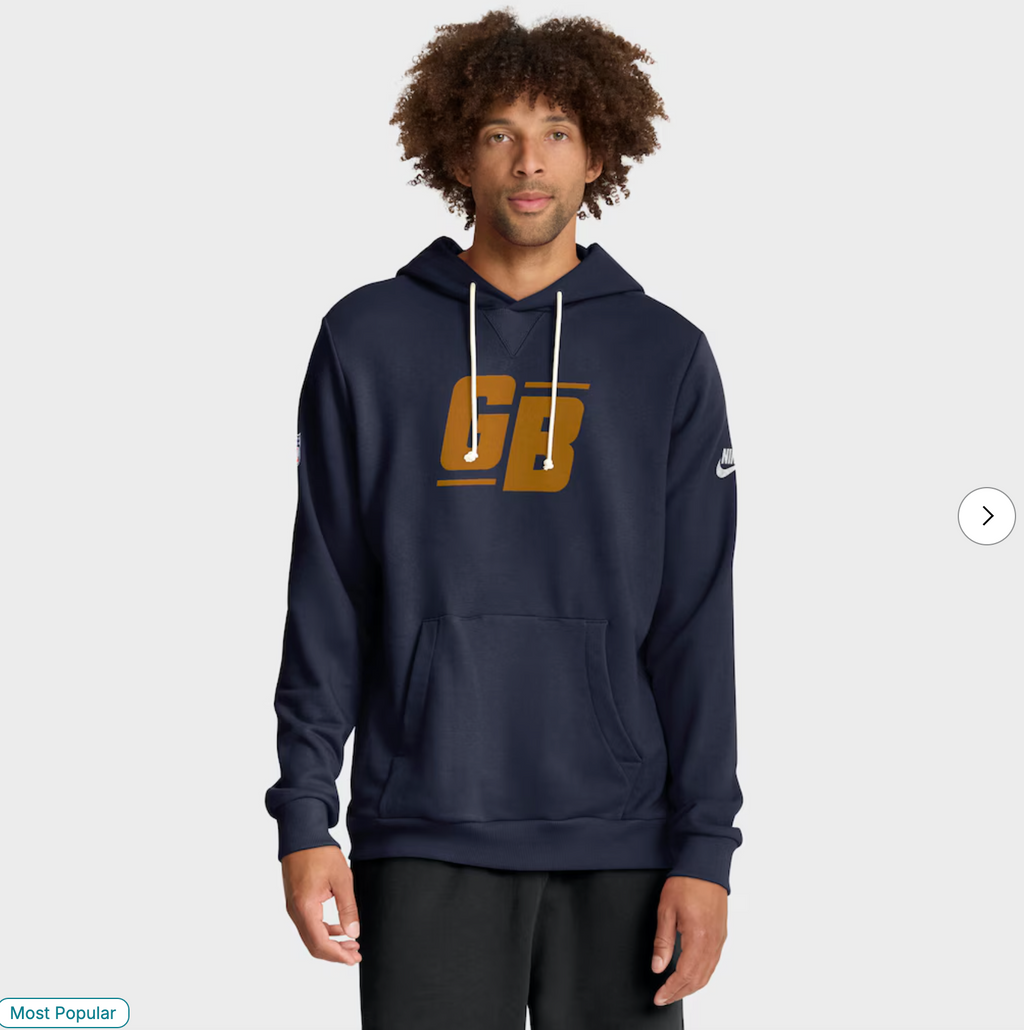 Green Bay Packers Nike The 1923 Classic Sideline Dri-FIT Pullover Hoodie - Navy