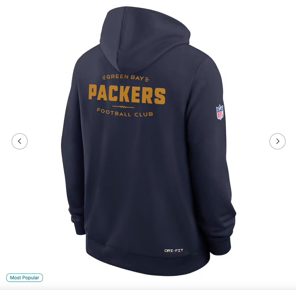 Green Bay Packers Nike The 1923 Classic Sideline Dri-FIT Pullover Hoodie - Navy