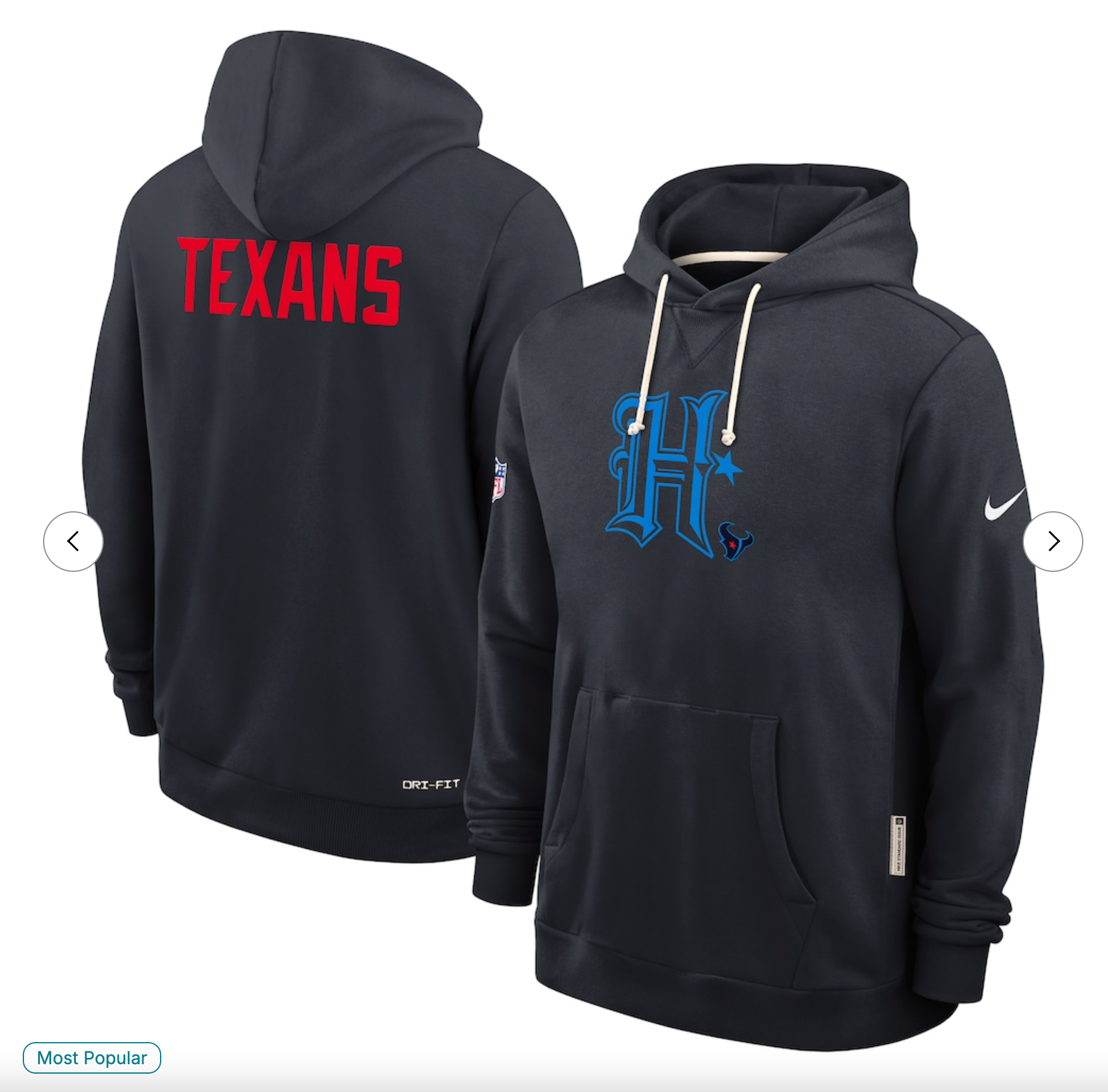 Houston Texans Nike Sideline Standard Issue Alt 2 Dri-FIT Hoodie - Navy