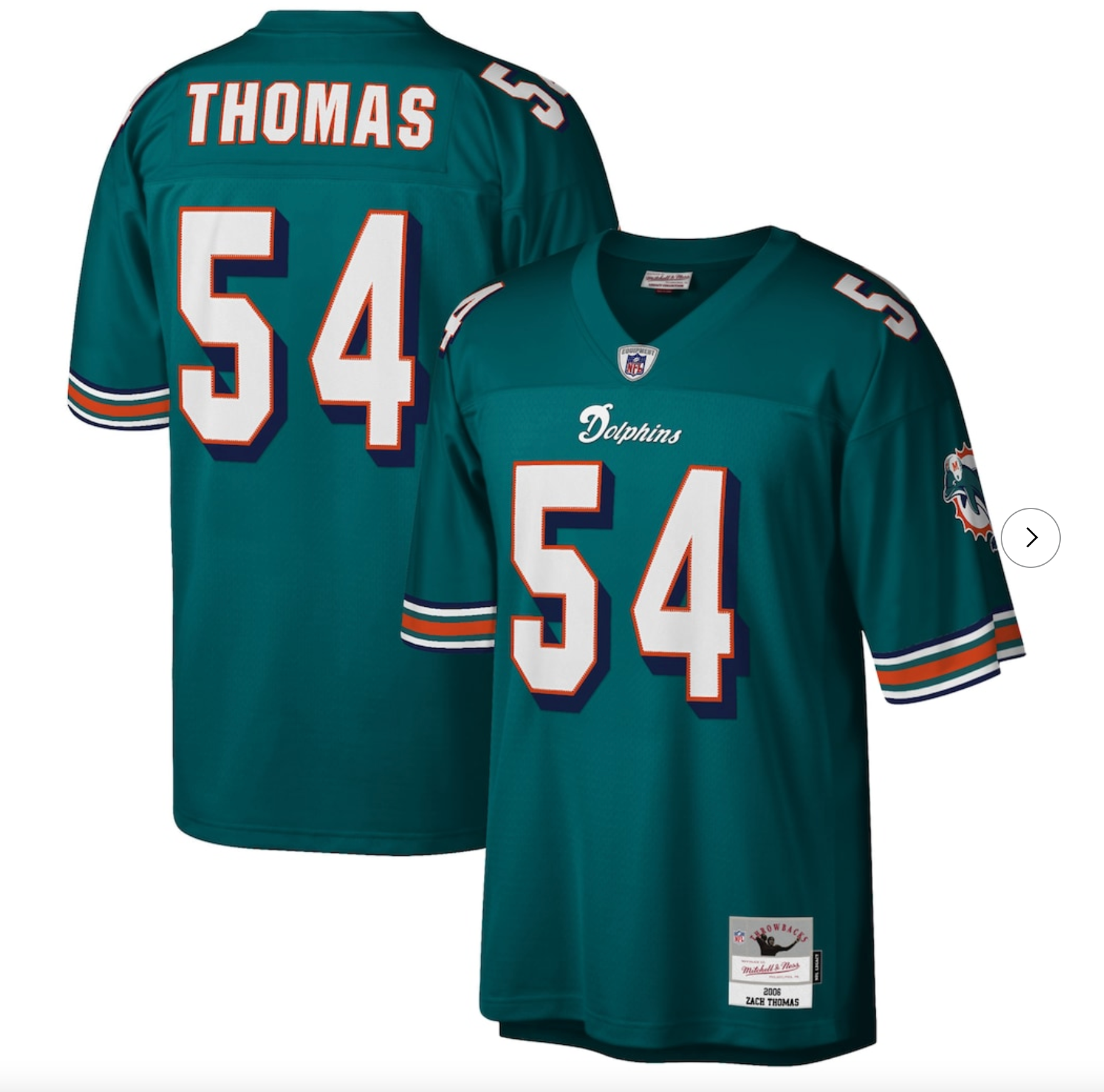 Zach Thomas Miami Dolphins Mitchell & Ness Legacy Replica Jersey - Aqua