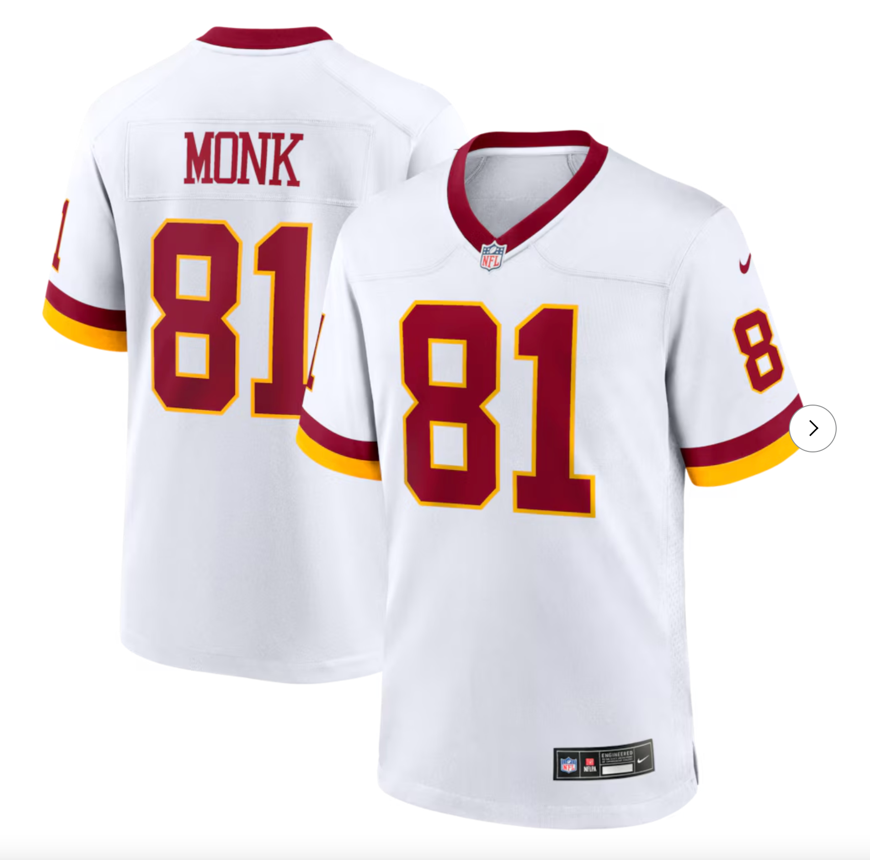 Art Monk Washington Commanders Nike Alternate 2 Super Bowl Era Game Jersey - White