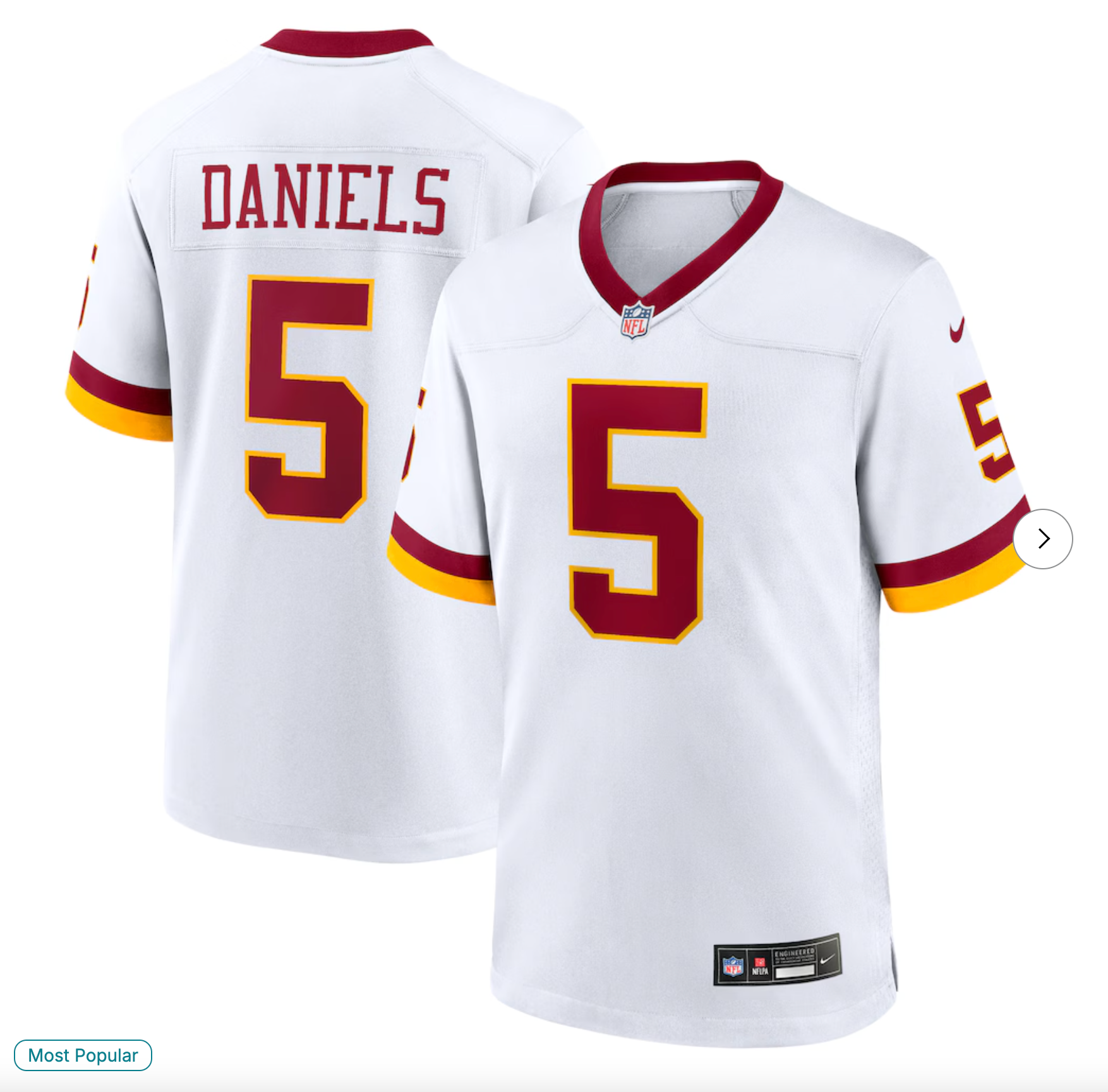 Jayden Daniels Washington Commanders Nike Game Super Bowl Era Jersey - White