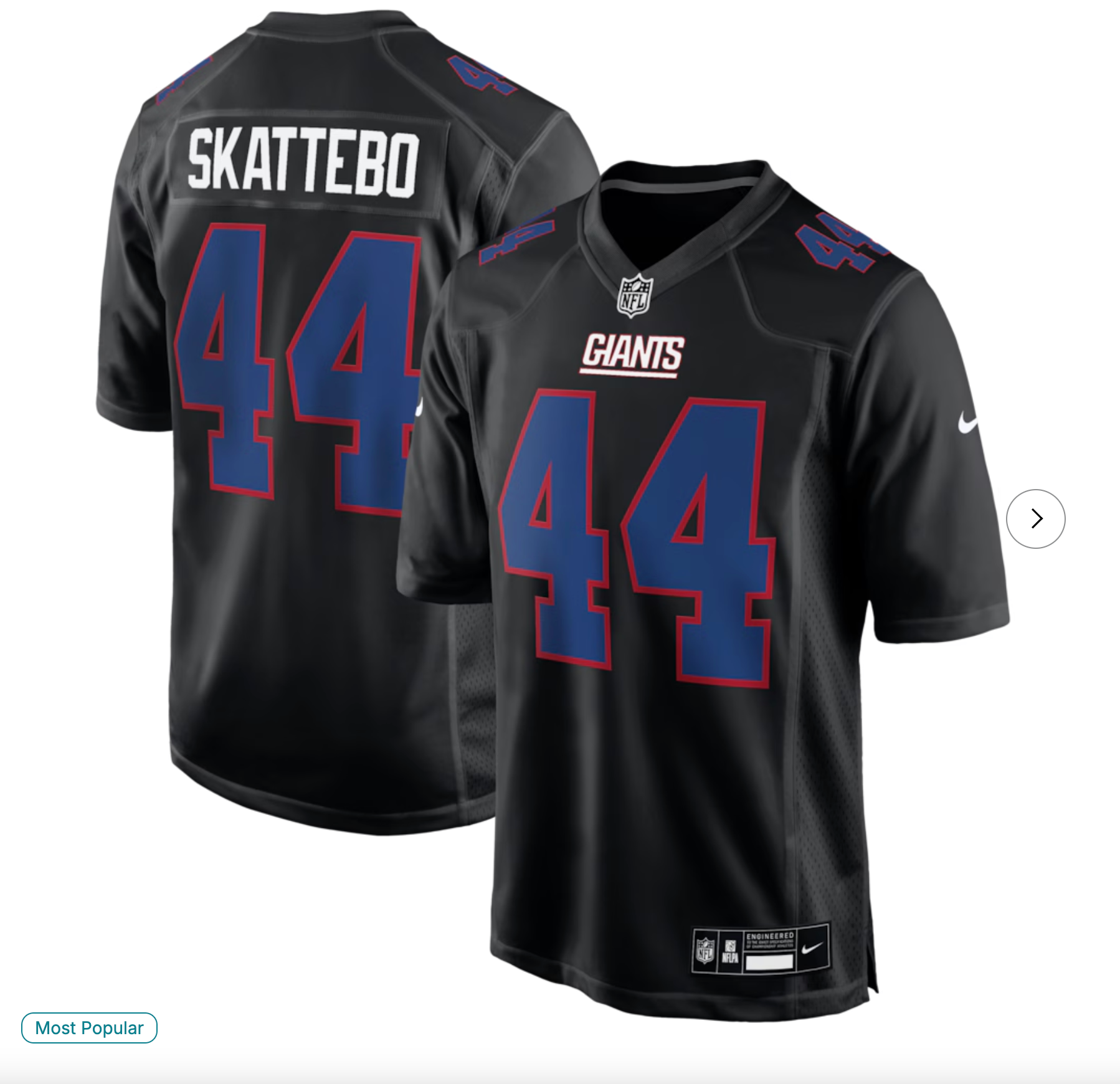 Cam Skattebo New York Giants Nike Fashion Game Jersey - Carbon Black