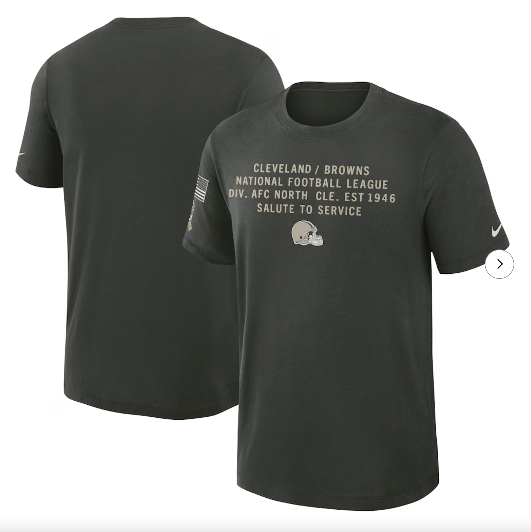 Cleveland Browns Nike 2025 Salute to Service Sideline Slub Dri-FIT T-Shirt - Dark Green
